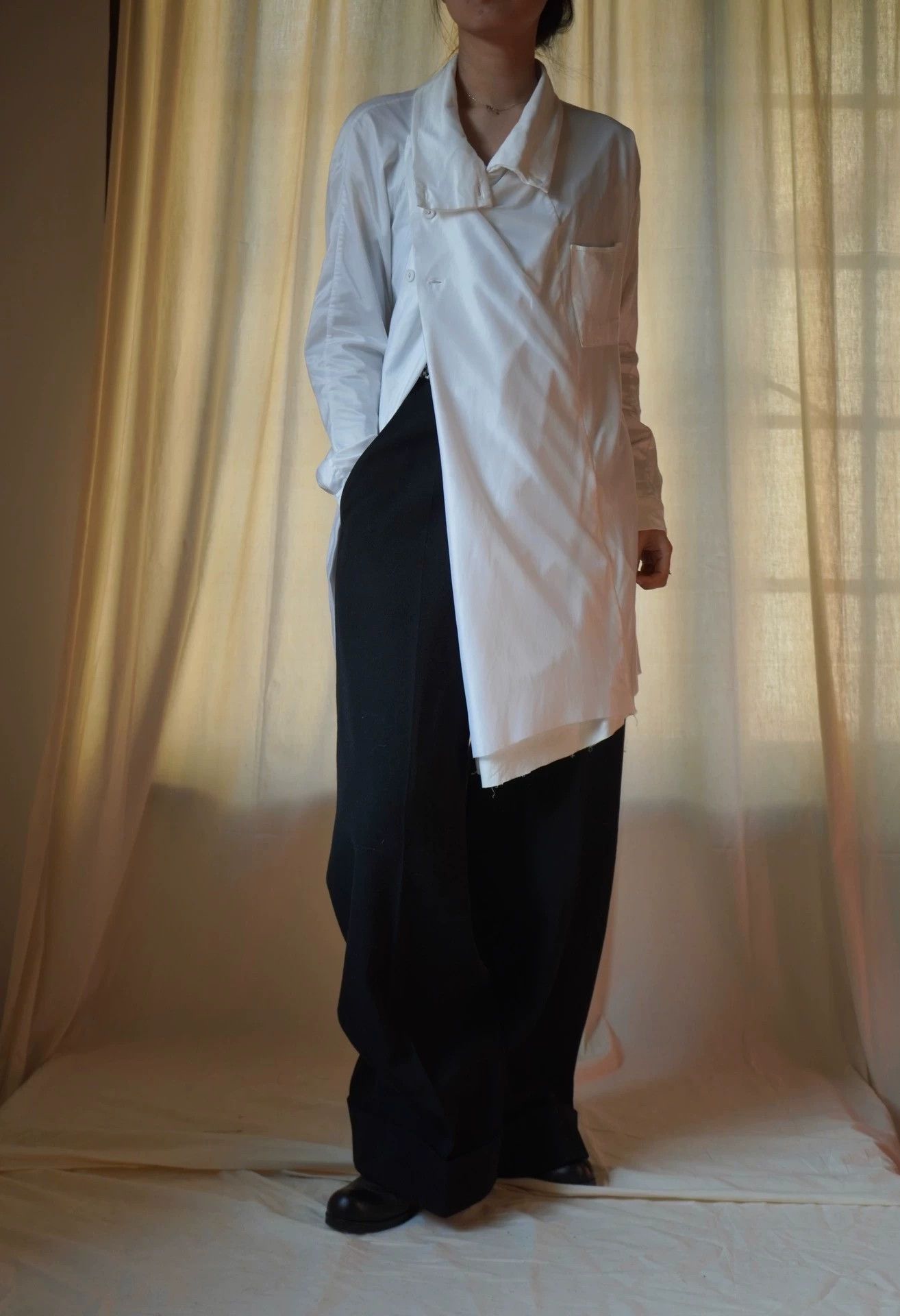 Yohji Yamamoto YOHJI YAMAMOTO 1985 Side Collar Slit Shirt Jacket S/M Size S / US 4 / IT 40 - 7 Thumbnail