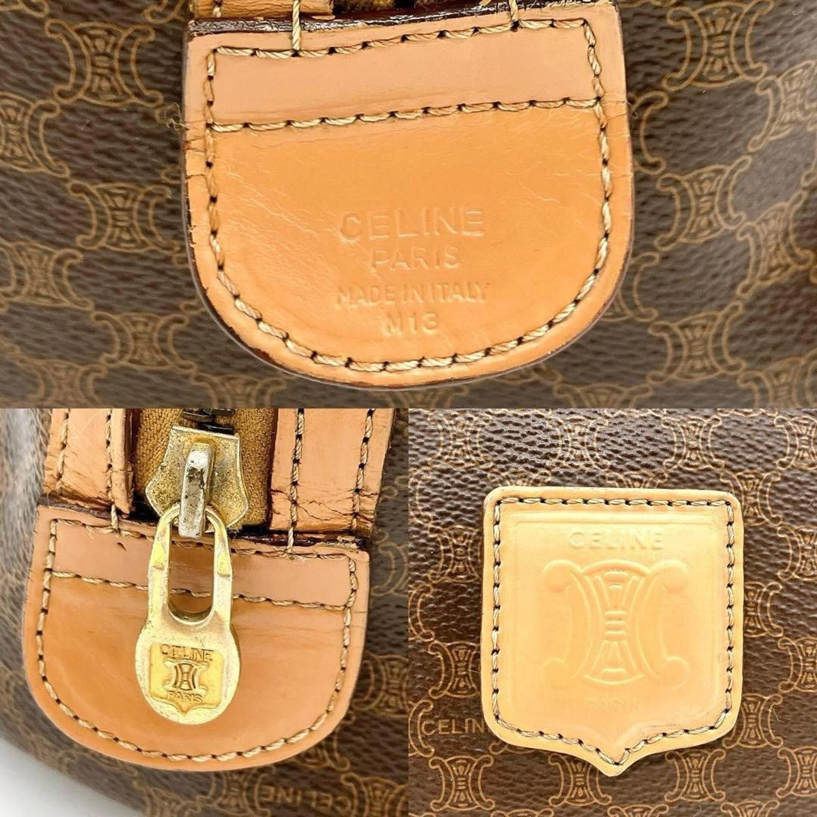 Celine Celine - Vintage Brown Monogram Handbag Leather Size ONE SIZE - 8 Thumbnail