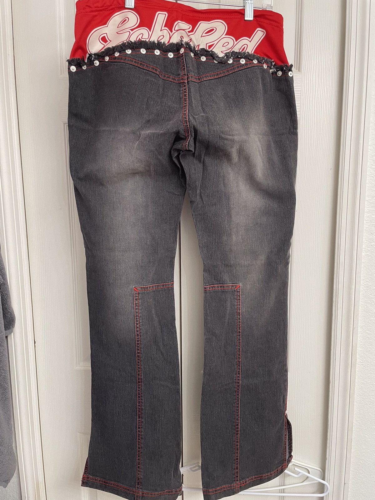 Ecko Unltd. Echo Red Sz13 Jeans Satin Drawstring Waistband, Slits Back Size 36" / US 14 / IT 50 - 4 Thumbnail