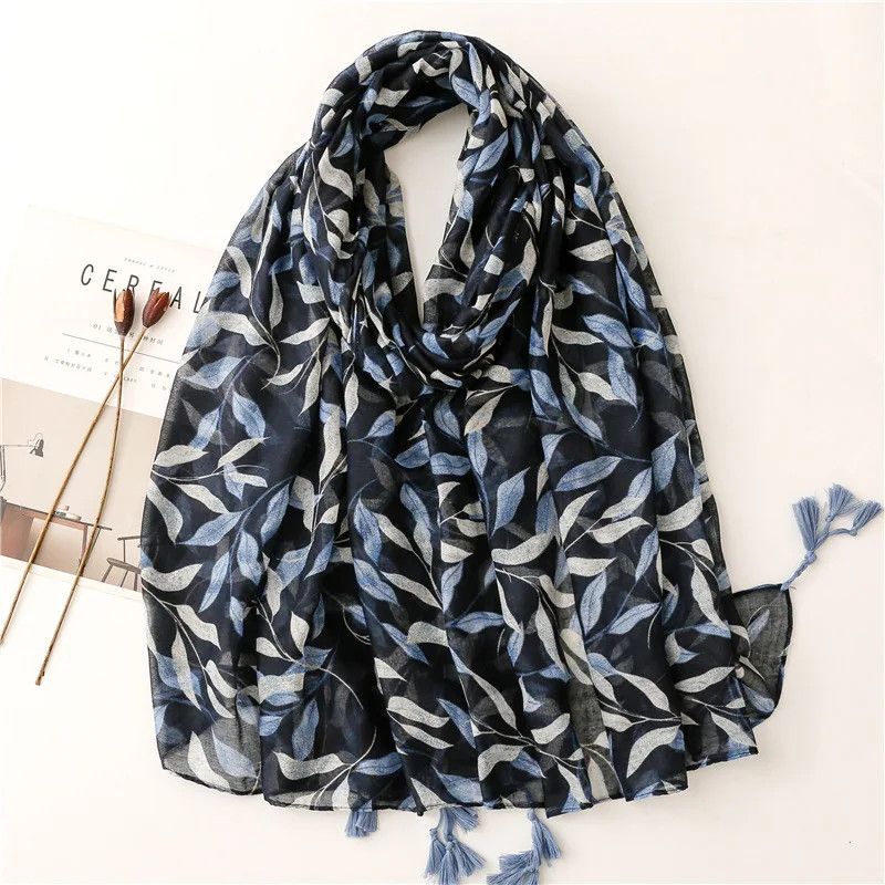 Japanese Brand × Vintage Floral Thin Tassel Viscose Shawl Scarf Lady Size ONE SIZE - 1 Thumbnail