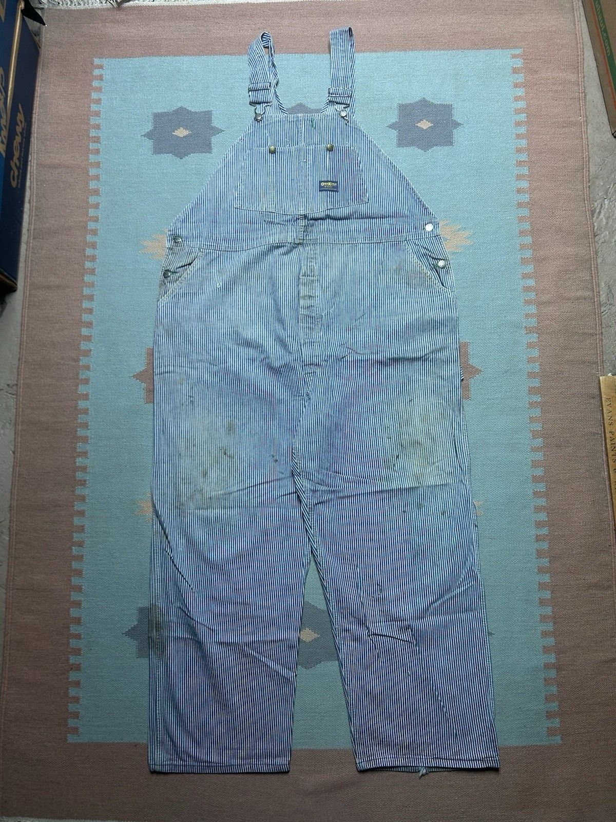 Vintage Vtg Oshkosh overalls hickory engineer stripe vestbak 50x30 Size US 44 / EU 60 - 1 Thumbnail