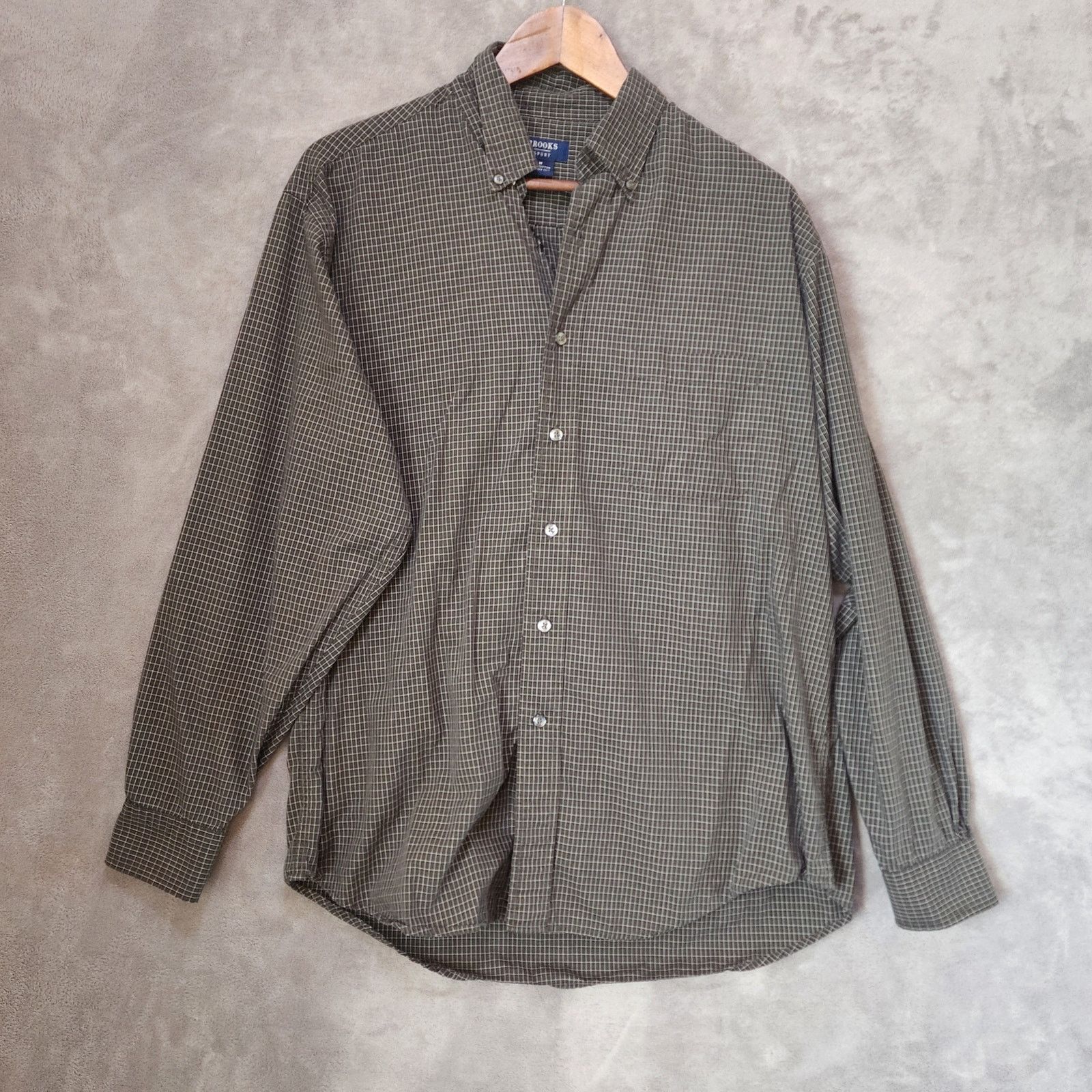 Brooks Brothers Brooks Brothers Sport Men's Medium Green Grid Plaid Shirt Size US M / EU 48-50 / 2 - 2 Thumbnail