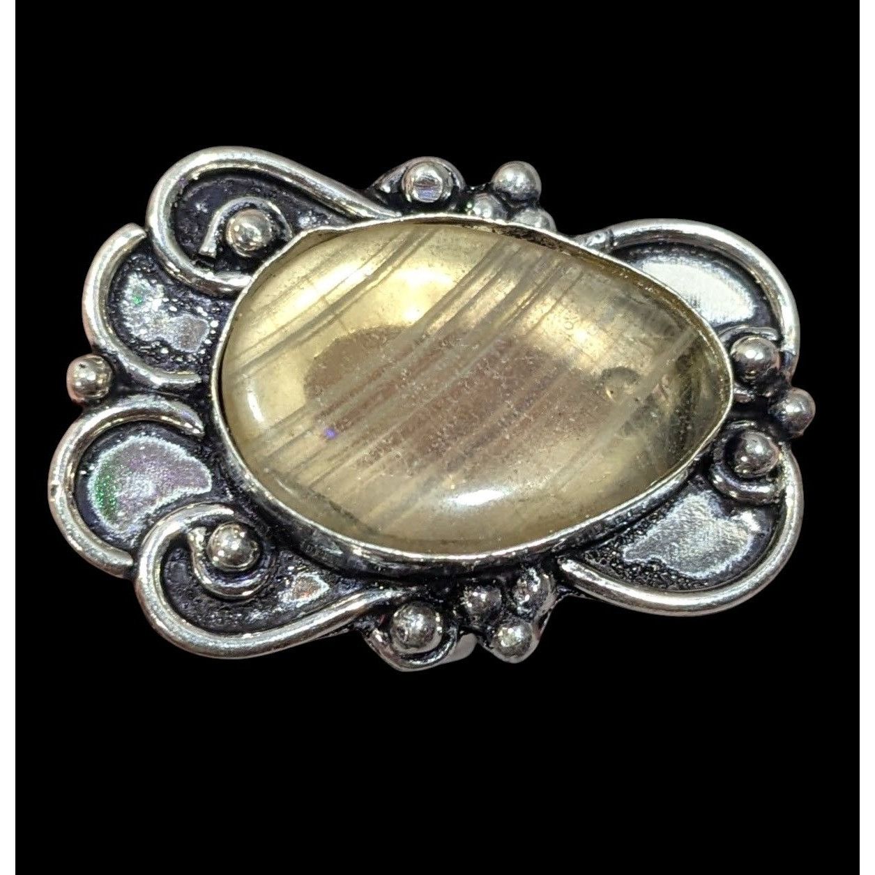 Other Victorian Style Rutilated Quartz Sterling Silver Statement R Size ONE SIZE - 2 Thumbnail
