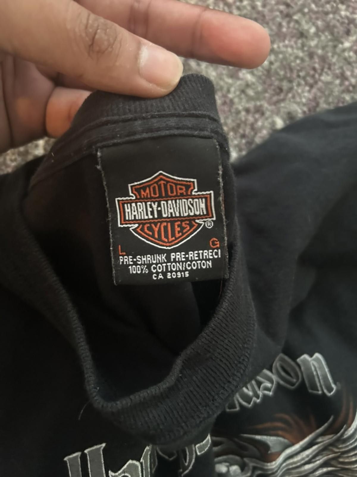 Harley Davidson Harley-Davidson Long Sleeve Tee - Black Eagle Design Size US L / EU 52-54 / 3 - 4 Thumbnail