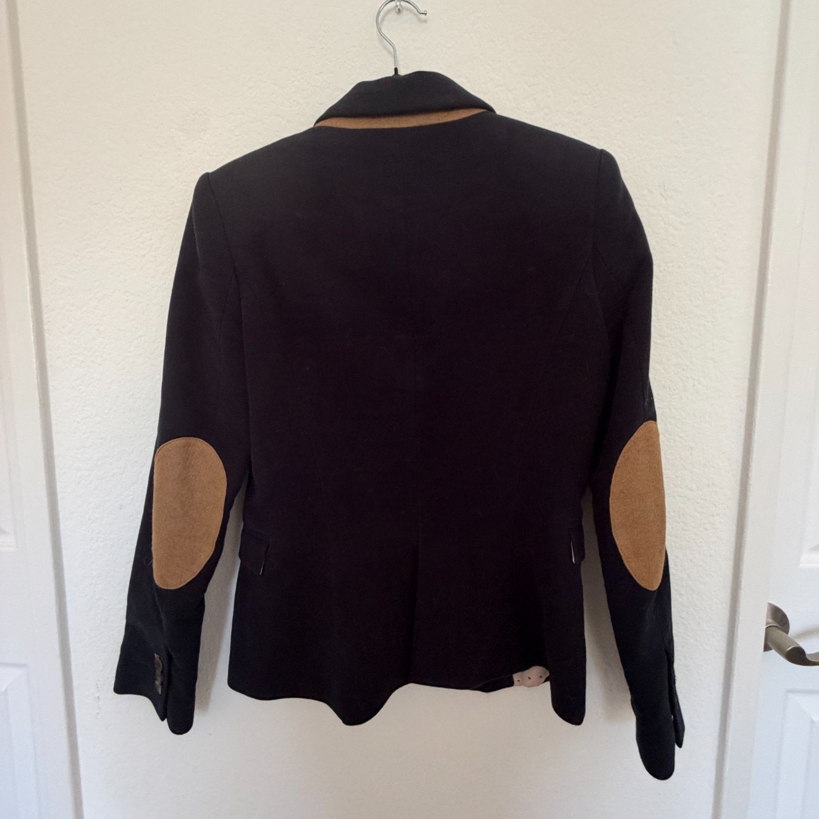 Zara Zara Basic Navy Blazer Elbow Patches Polka Dot Lining Size S Size S / US 4 / IT 40 - 2 Thumbnail