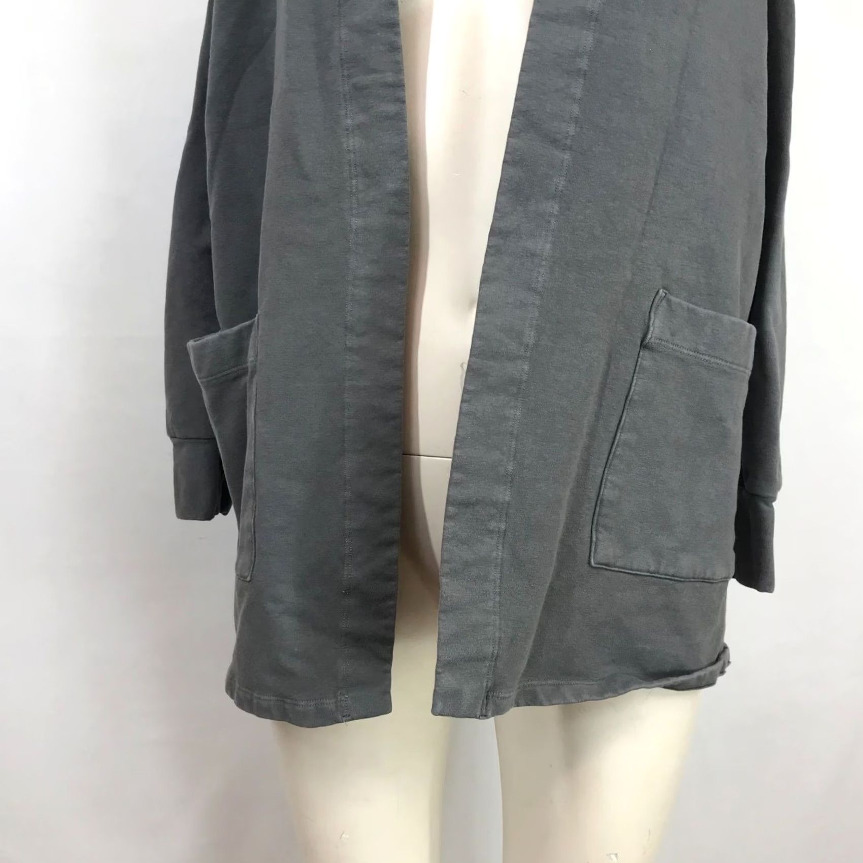 Vintage STATESIDE WOMEN'S XS GRAY LONG SLEEVE OPEN FRONT HOODED COTTON BLEND JACKET Size XS / US 0-2 / IT 36-38 - 3 Thumbnail