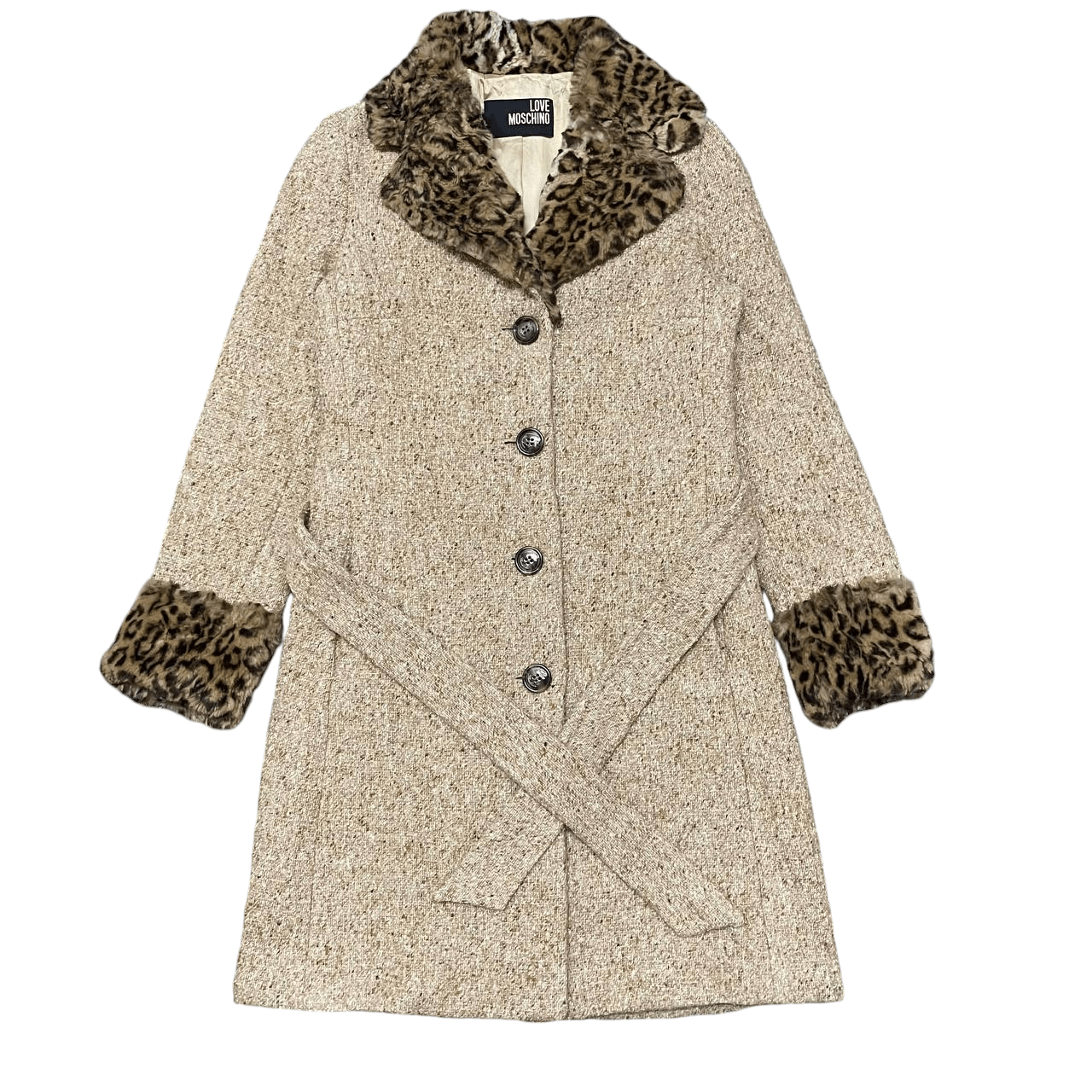 Boutique Moschino Love Moschino Leopard Wool Long Coat Size S / US 4 / IT 40 - 1 Thumbnail