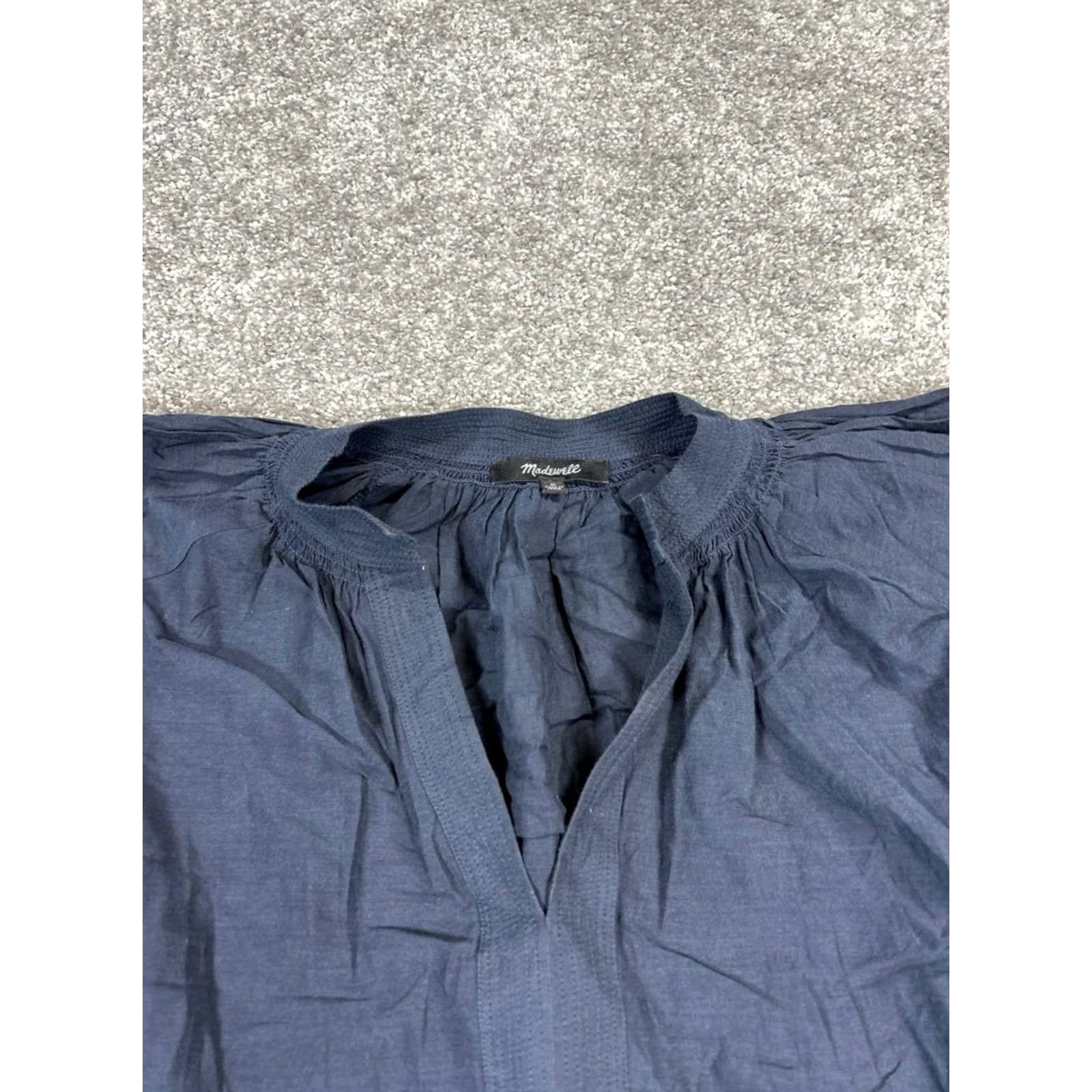 Madewell Madewell Shirt Womens Medium Blue Cotton Blend Blouse Size M / US 6-8 / IT 42-44 - 2 Thumbnail