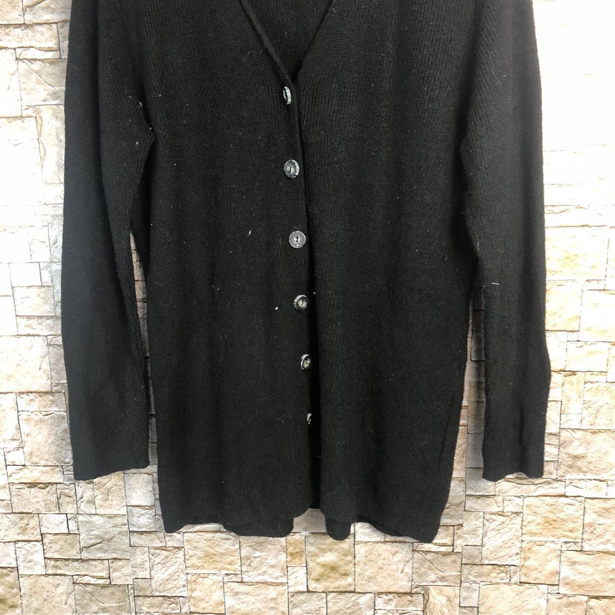 Homespun Knitwear × Japanese Brand Rich Hoble Black Cardigan Knitwear #A202 Size L / US 10 / IT 46 - 3 Thumbnail