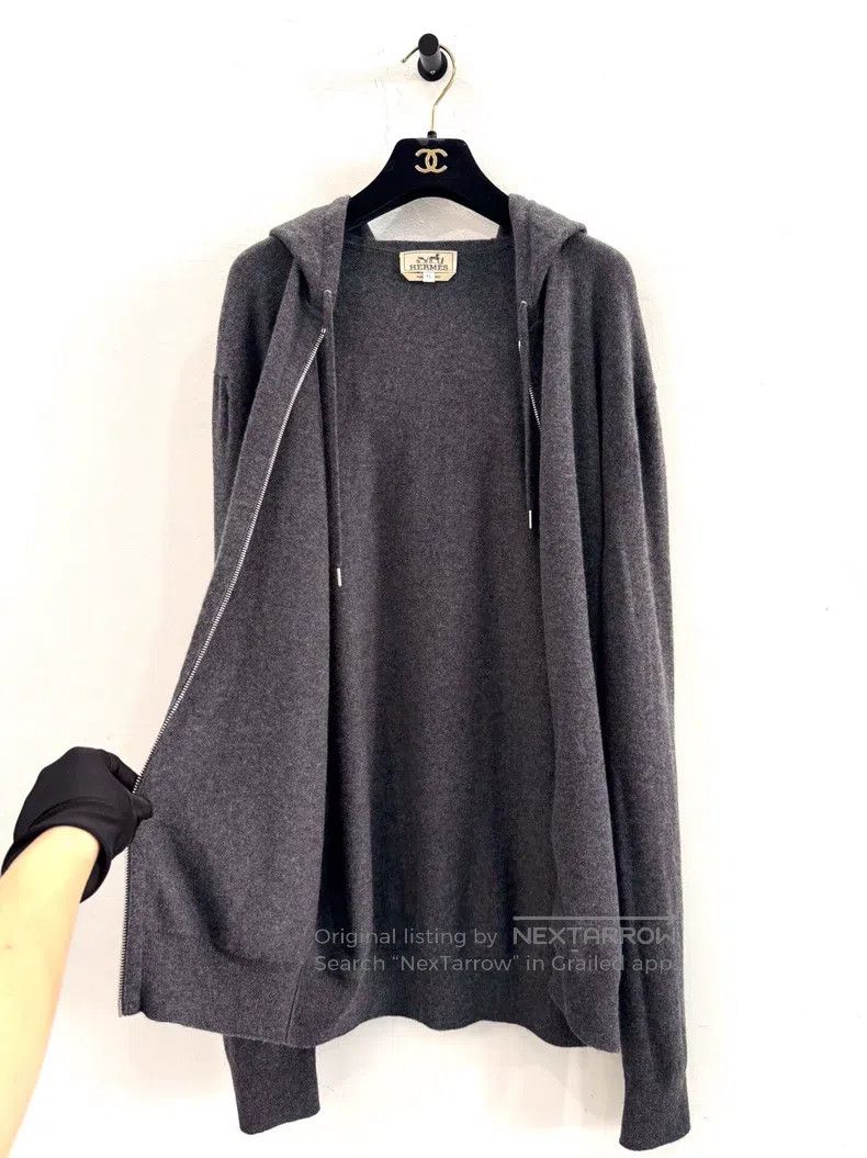 Hermes Hermes Men's zip-up shearling jacket in slate grey with pi Size US XL / EU 56 / 4 - 4 Thumbnail
