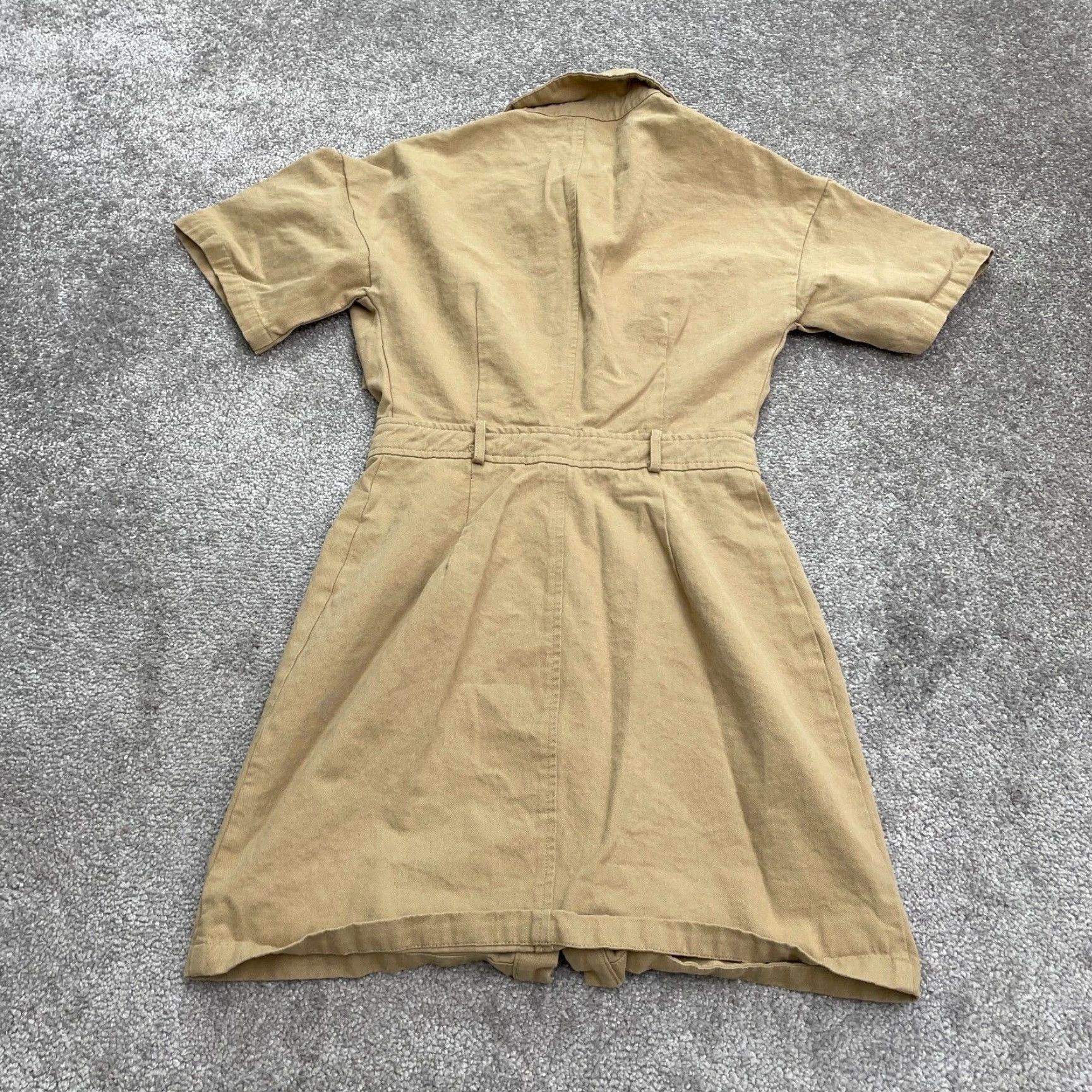 AQUA Aqua Brown Mini Cargo Dress Womens XS Short Sleeve Cotton Snap Size 26" / US 2 / IT 38 - 2 Thumbnail