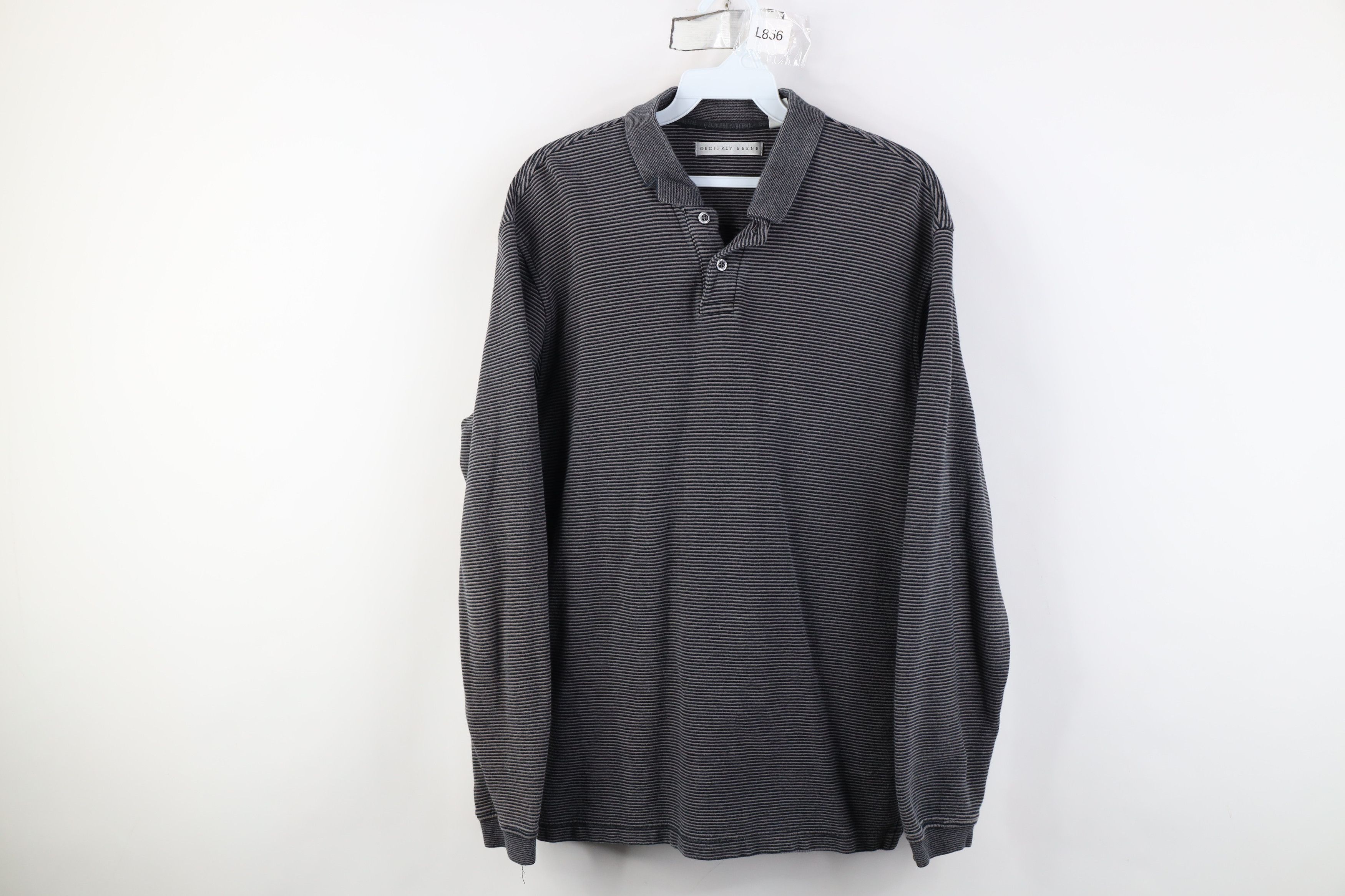 Vintage Vintage 90s Streetwear Ribbed Knit Long Sleeve Rugby Polo Size US M / EU 48-50 / 2 - 1 Thumbnail