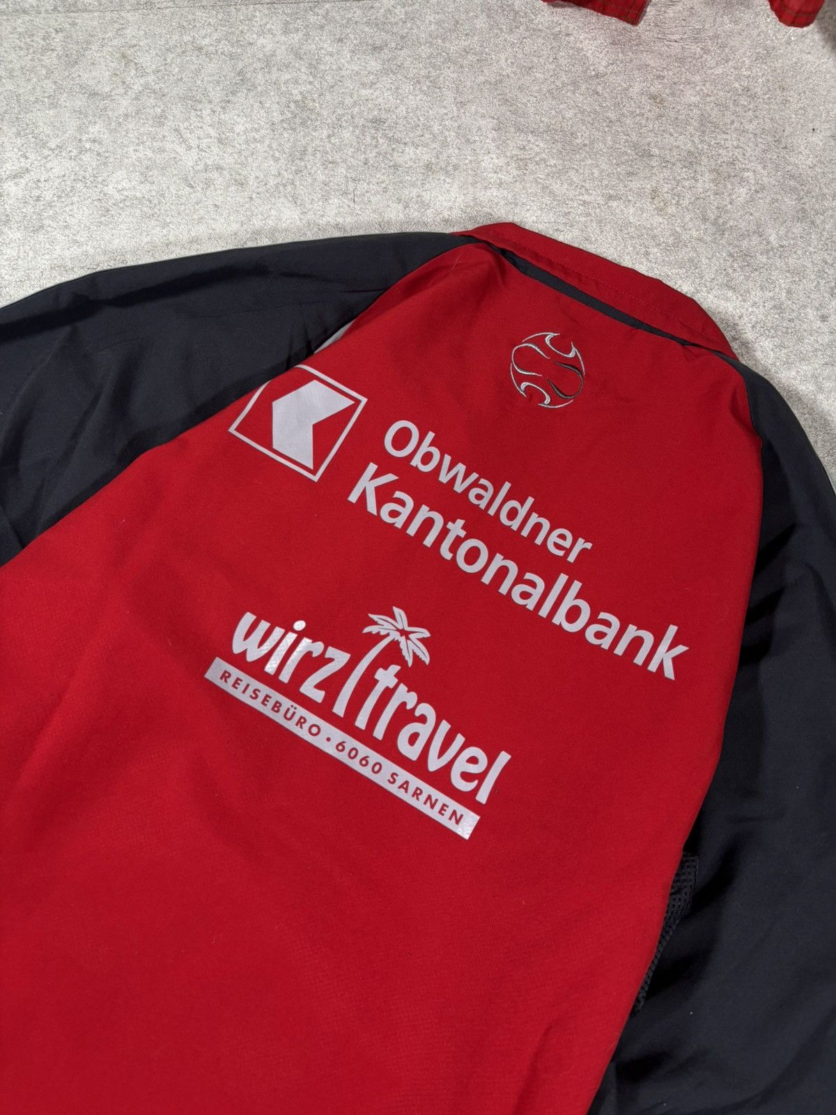 Adidas Vintage Adidas FC Sarnen Track Jacket RedBlack Three Stripes Size US L / EU 52-54 / 3 - 4 Thumbnail