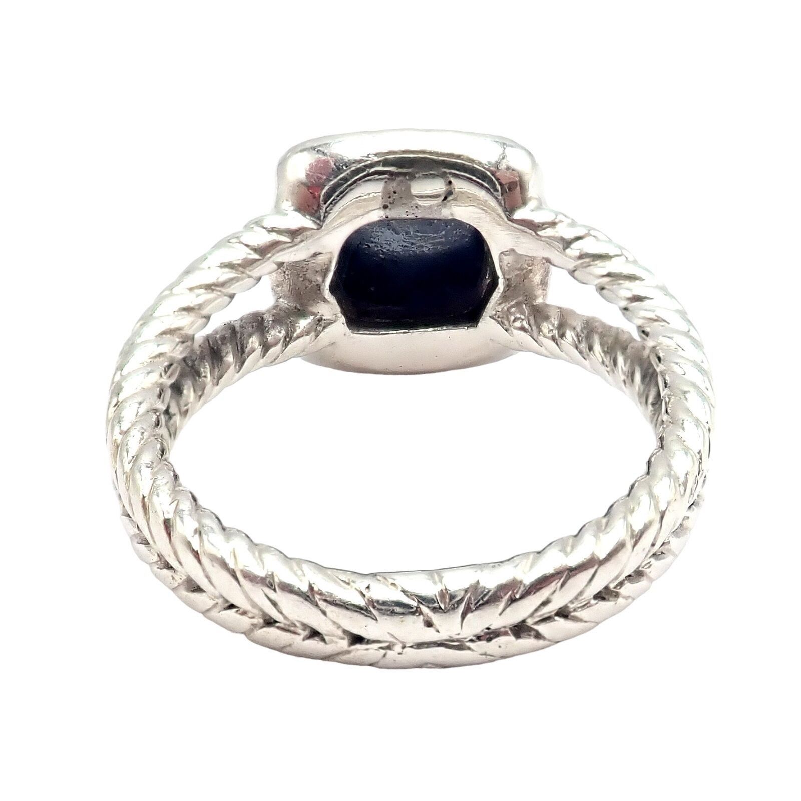 DY Silver Hematite Diamond Petite Albion Split Cable Ring 7