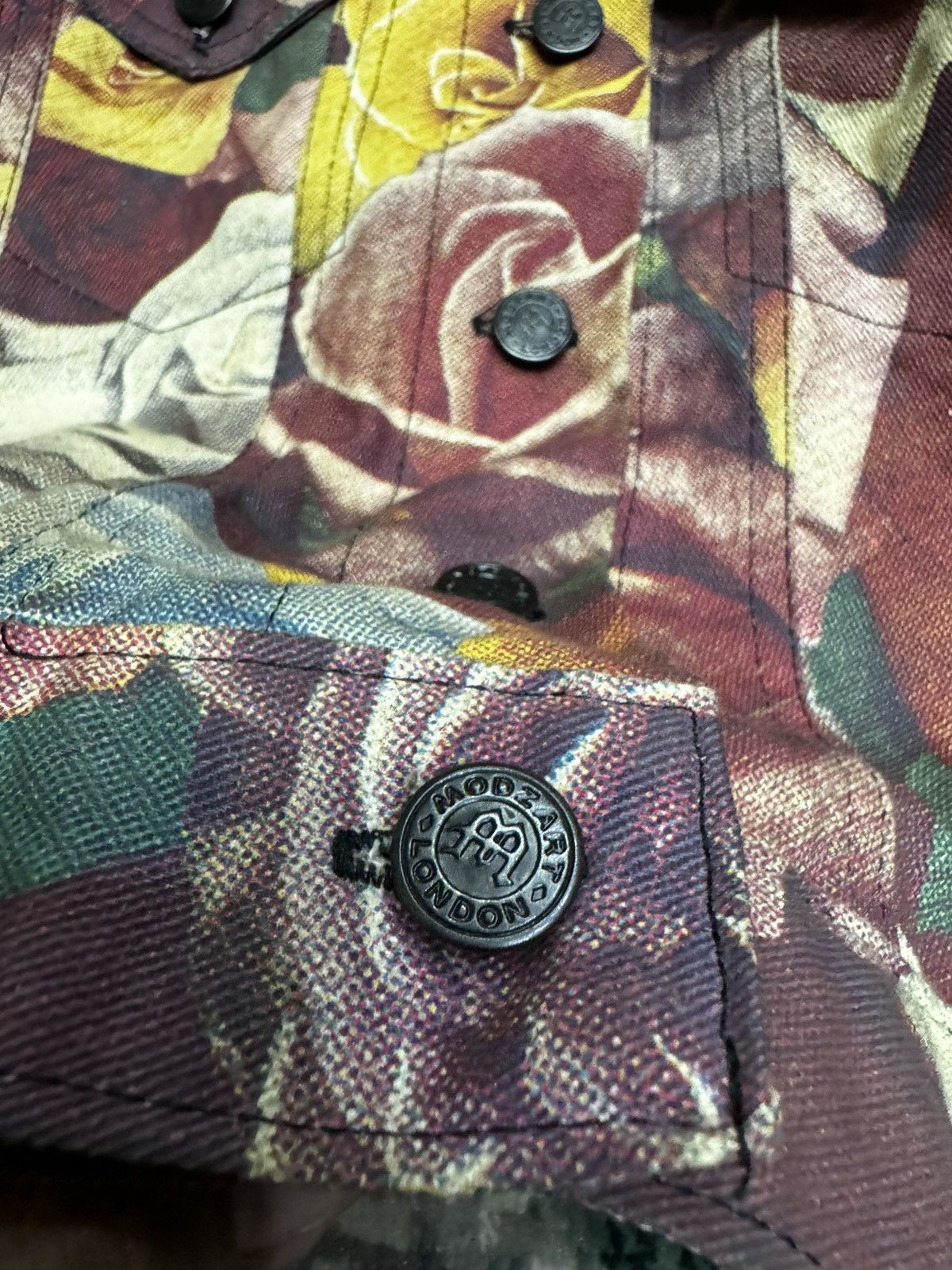 Vintage 1980s VINTAGE MODZART FLORAL DENIM JACKET Size S / US 4 / IT 40 - 7 Thumbnail