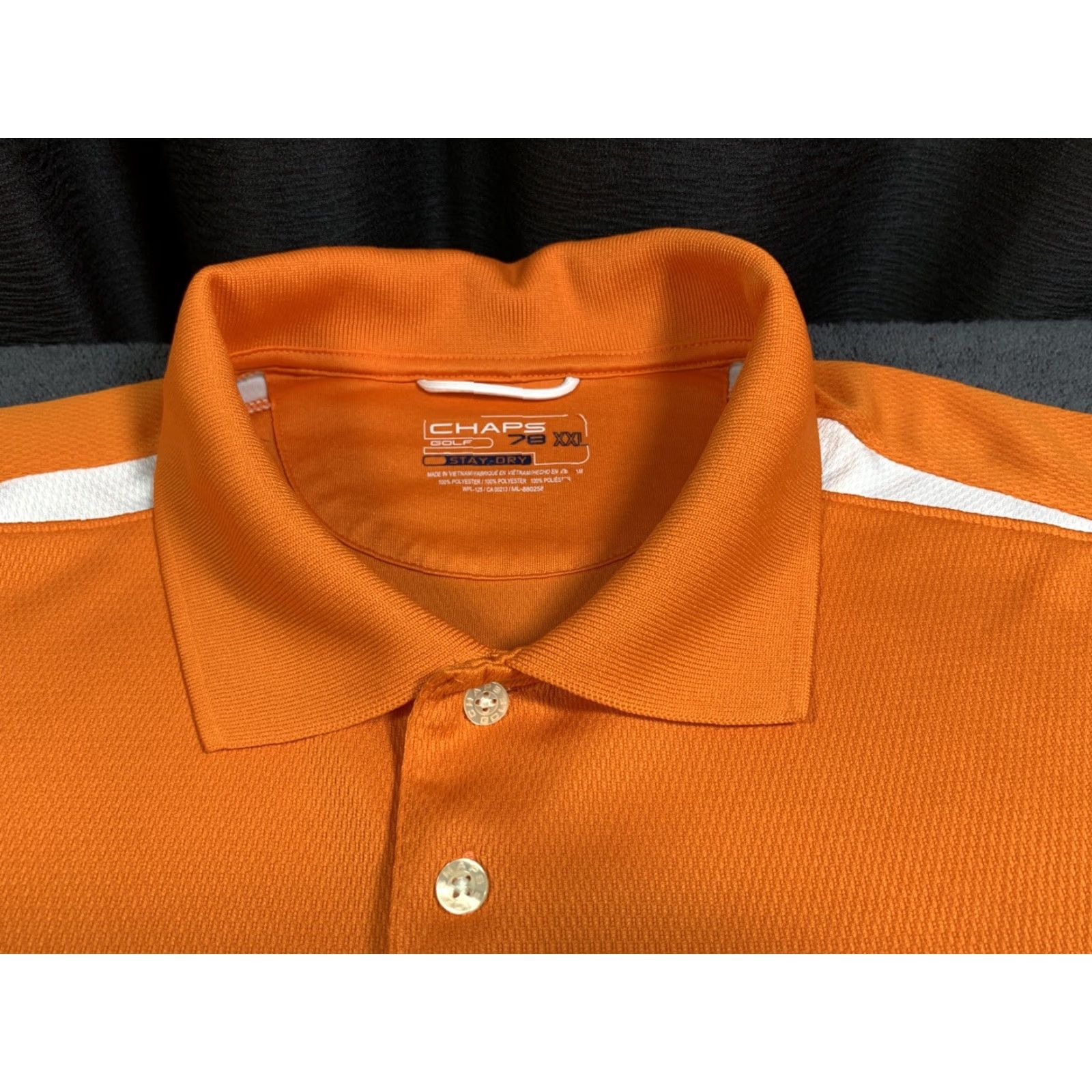 Chaps VINTAGE Chaps Golf Polo Shirt 2XL Men Stay Dry Orange White Activewear Size US XXL / EU 58 / 5 - 5 Thumbnail
