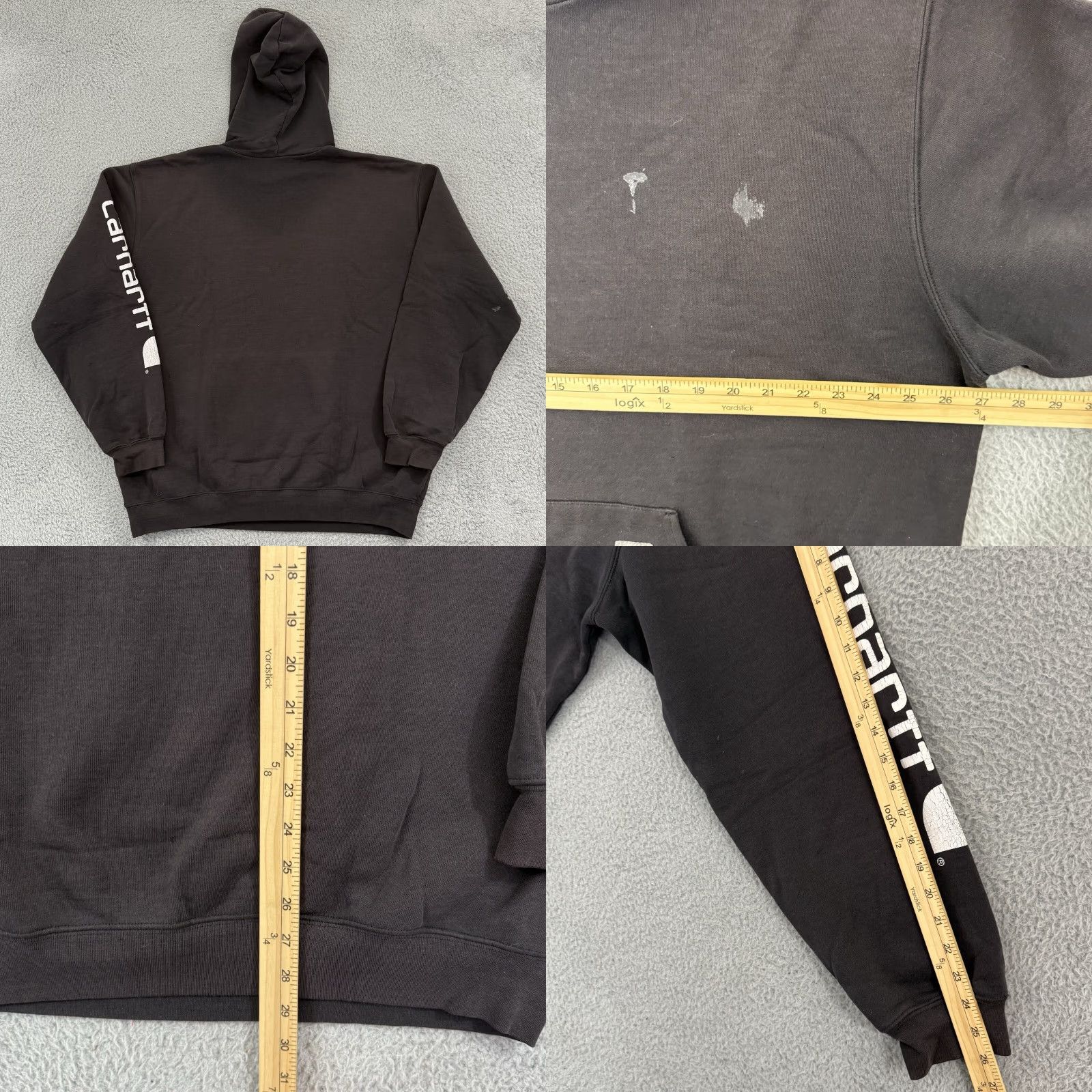 Carhartt Carhartt Sweatshirt Mens 2XL Hoodie Loose Original Fit Heavy Fleece Workwear Brown Cotton Logo Embroidered Pullover Hooded Fall Winter 2XL Mens Size US XXL / EU 58 / 5 - 8 Thumbnail