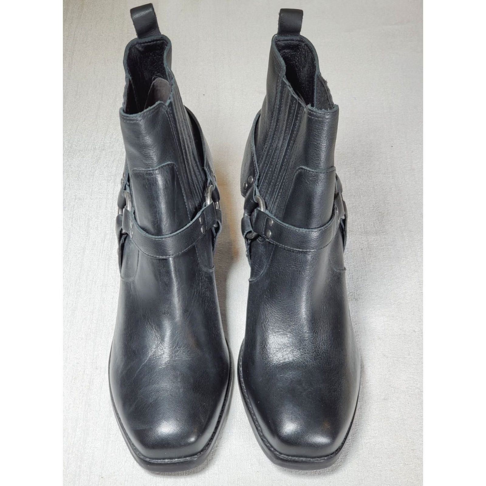 Matisse VINTAGE Matisse Jasmin Square Toe Ankle Boots Black Leather Harness Women's US 10 New Size US 10 / IT 40 - 6 Thumbnail