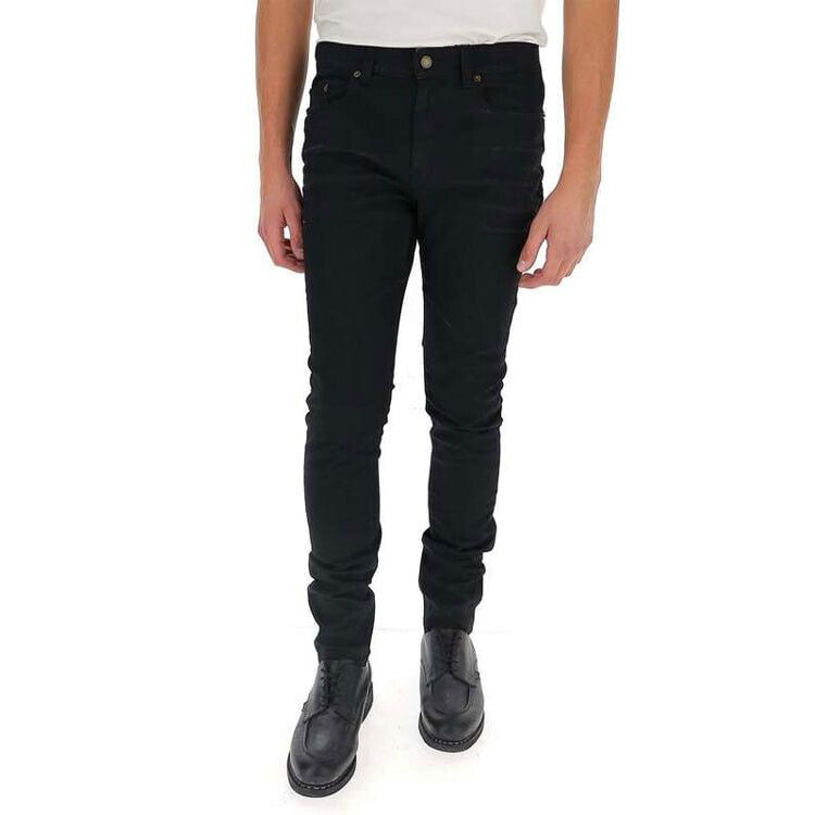Saint Laurent Paris o1s1wg110225 622876 Skinny-Fit Jeans Coated Stretch Denim Size US 28 / EU 44 - 3 Thumbnail