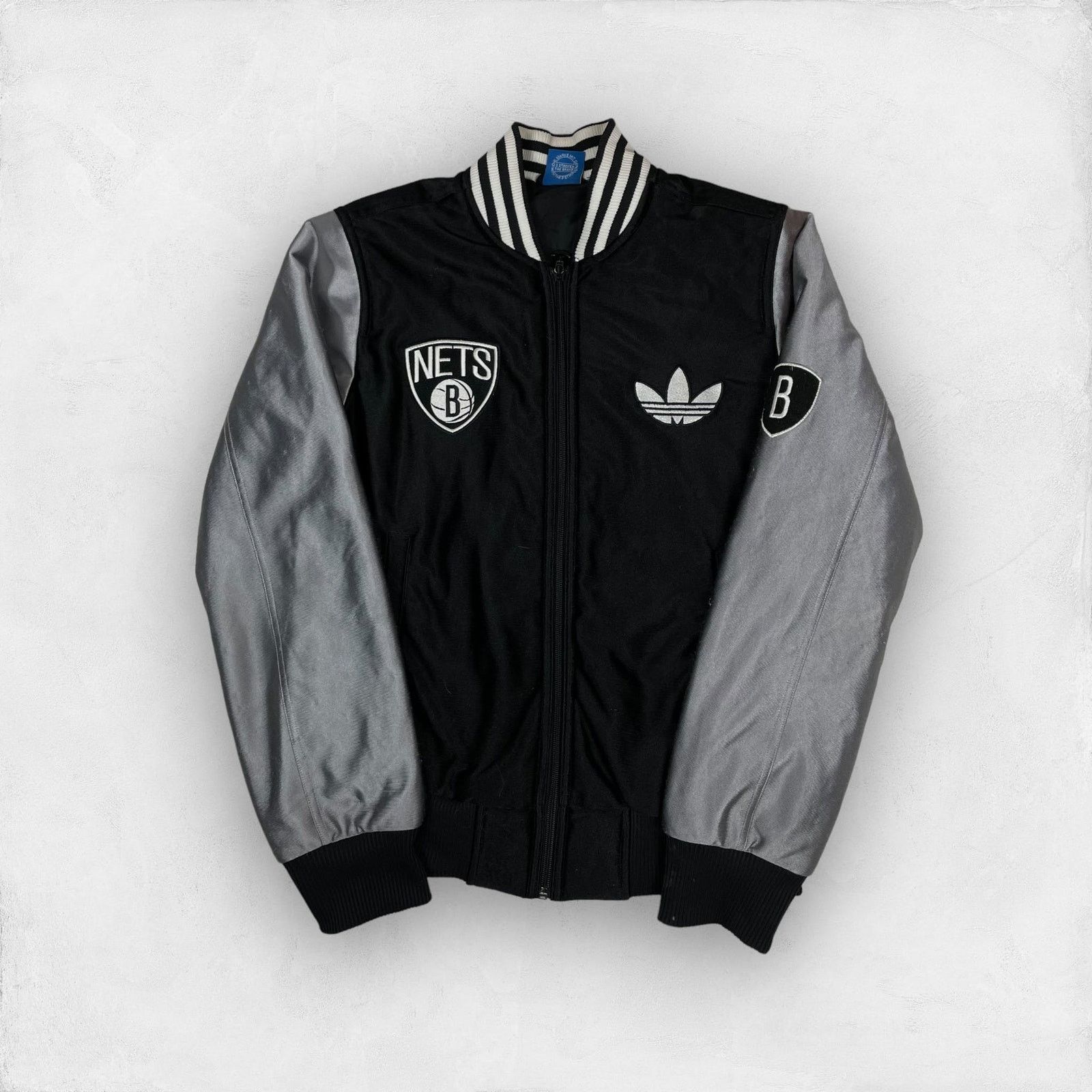 Adidas × NBA Adidas Men's Black Brooklyn Nets Basketball Team Jacket Size US S / EU 44-46 / 1 - 1 Thumbnail