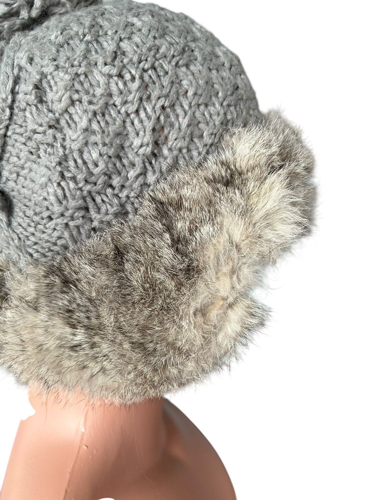 Beauty Beast Japanese Punk Bondage Style Knitted Rabbit Fur Beanie Hats Size ONE SIZE - 7 Thumbnail