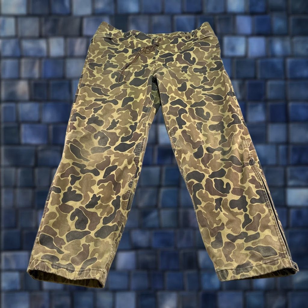 Vintage VINTAGE Woolrich Gore Tex Pants Mens Large Brown Frogskin Camo Waterproof USA Pants Mens L Brown Camo 80s 90s USA Woolrich Gore-Tex Rain Workwear Mens Size US 33 - 1 Thumbnail