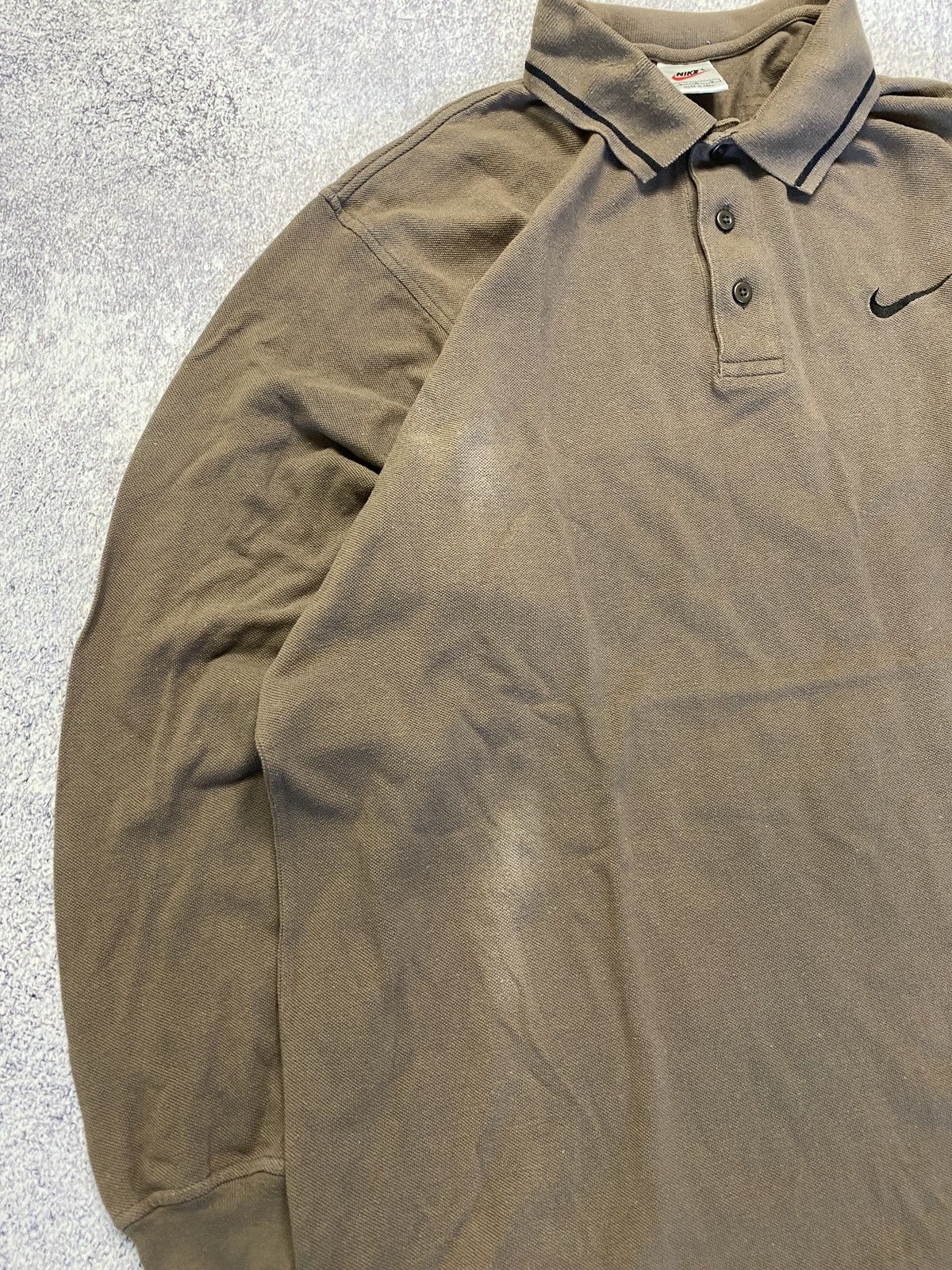 Nike × Vintage Vintage Nike Brown Rugby Longsleeve Shirt Swoosh Y2K Size US L / EU 52-54 / 3 - 7 Thumbnail