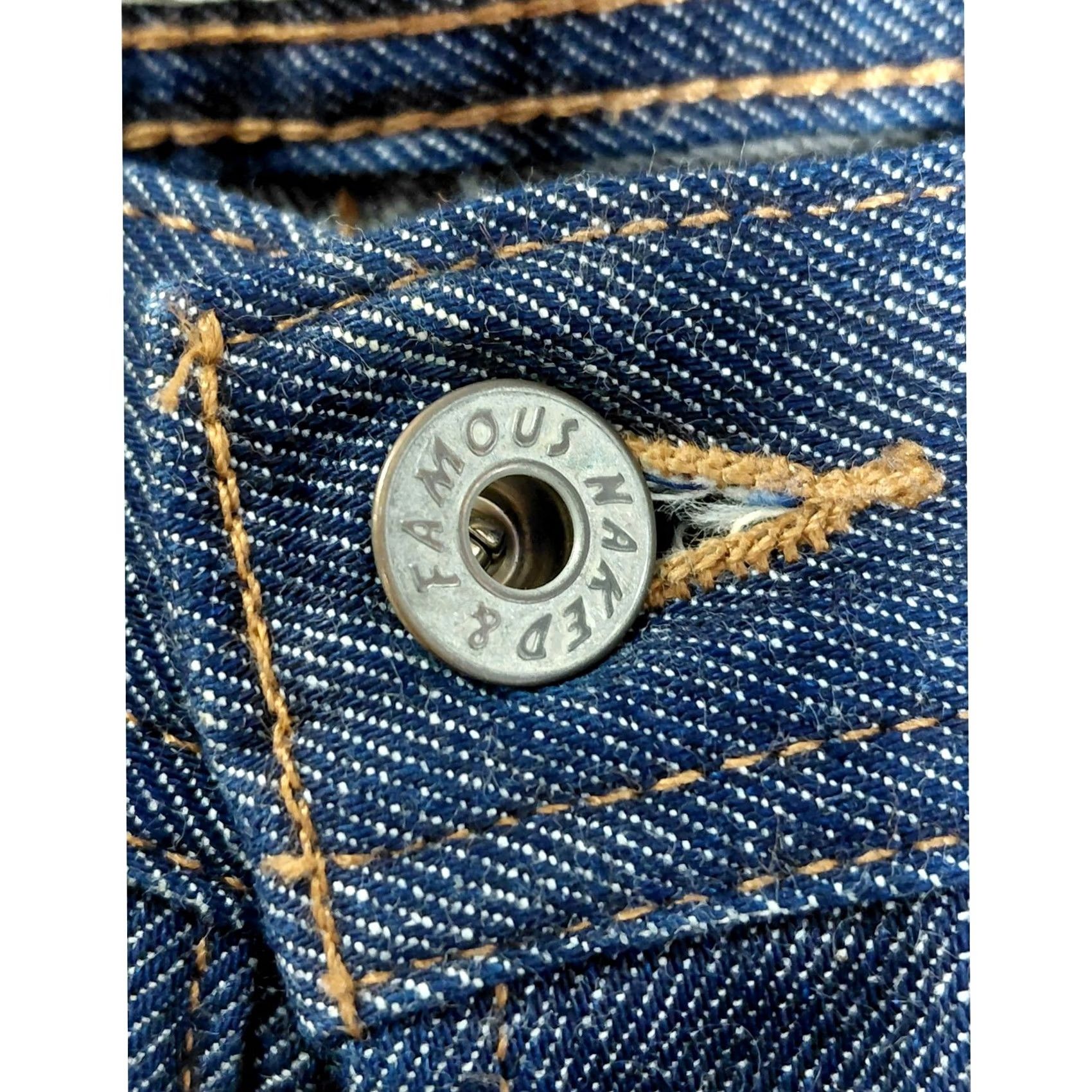 Vintage Naked & Famous Denim Jeans Blue 100% Cotton Solid Classic Size 30 Womens Regular Fold-Over Baggy Style? Size 30" / US 8 / IT 44 - 4 Thumbnail