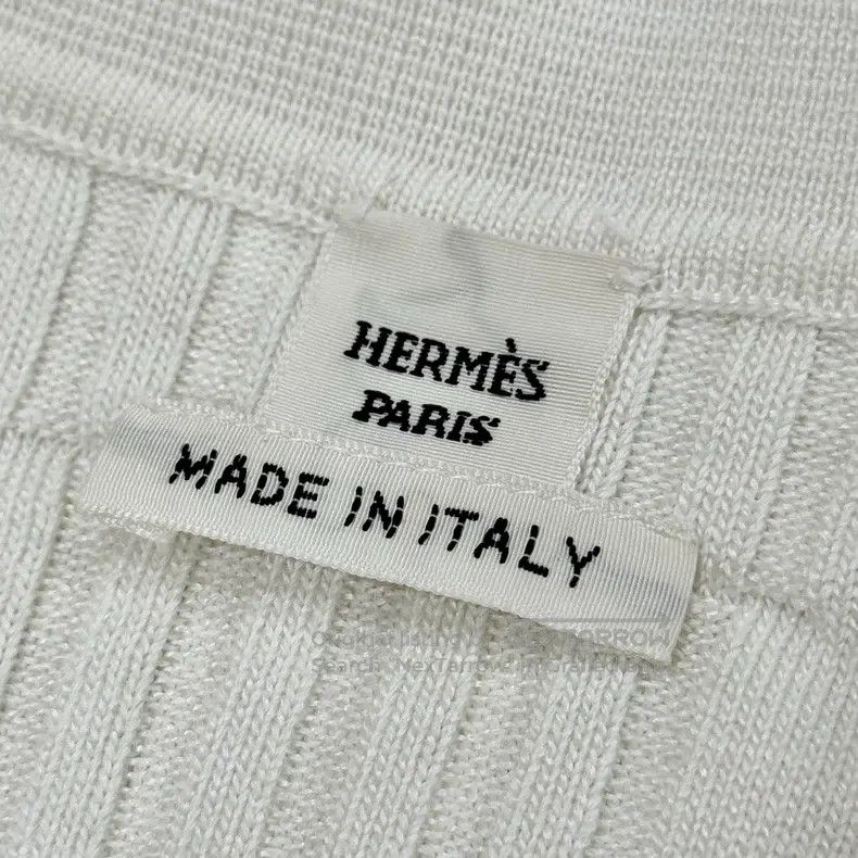 Hermes Hermes White collar knit short sleeve, mulberry silk and c Size M / US 6-8 / IT 42-44 - 3 Thumbnail