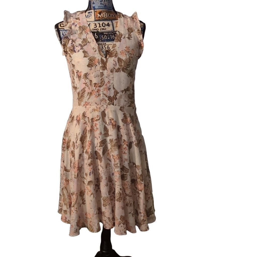 Rebecca Taylor Rebecca Taylor Floral Silk Shift Dress Dual Lined Size 2 Size XS / US 0-2 / IT 36-38 - 3 Thumbnail