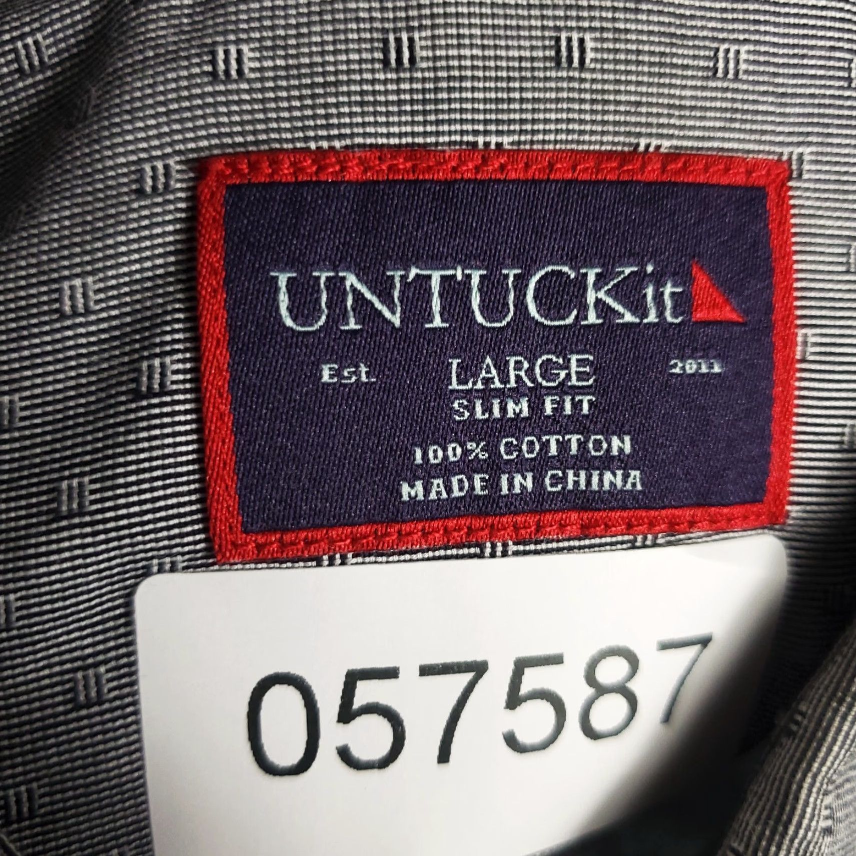 UNTUCKit VINTAGE UNTUCKit Men’s Shirt Long Sleeve Collared Button-Up Casual Classic Cotton Gray Large Size US L / EU 52-54 / 3 - 7 Thumbnail