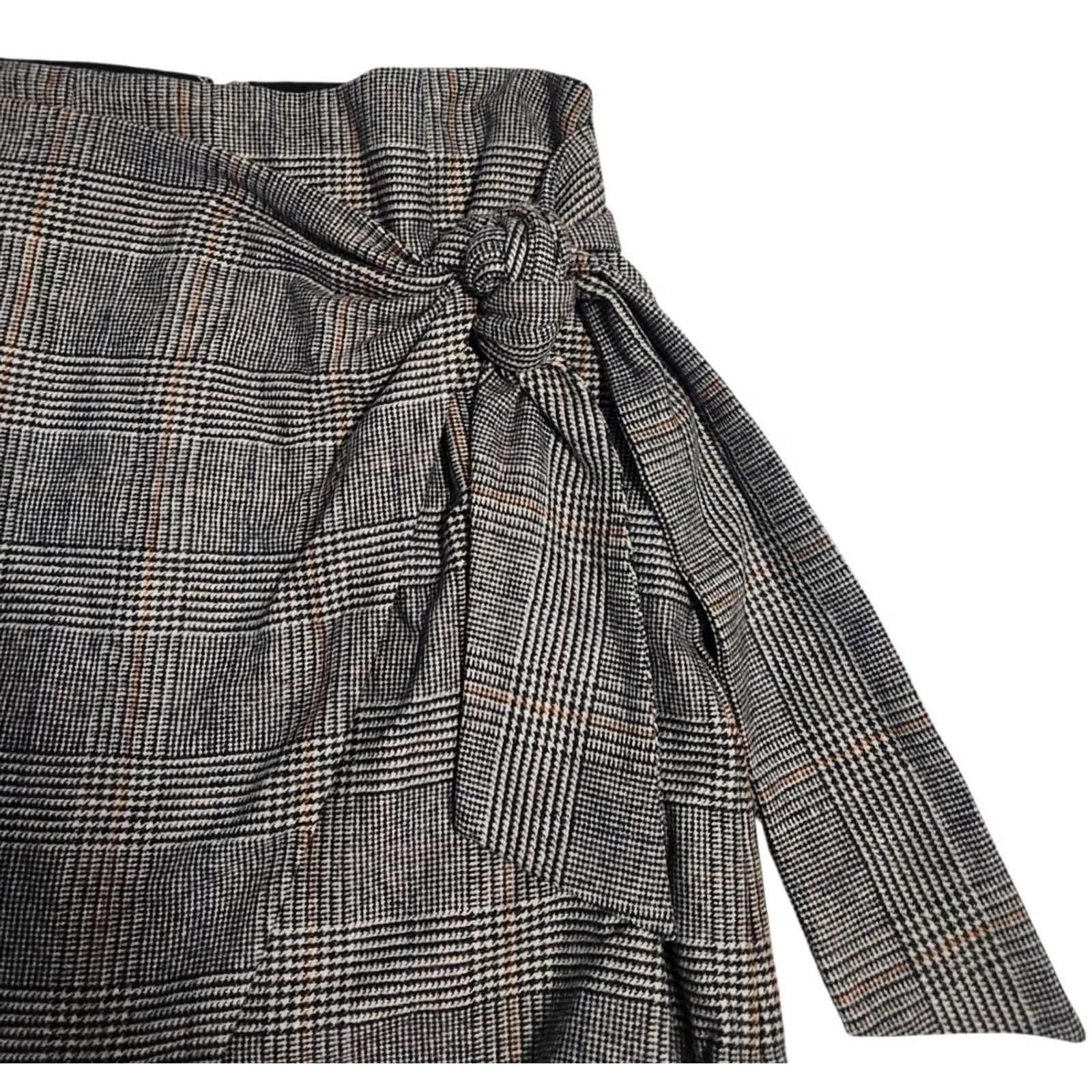 Vintage VINTAGE Wilfred Skirt Plaid Wrap Wool Blend Gray 4 Womens Size 27" / US 4 / IT 40 - 3 Thumbnail