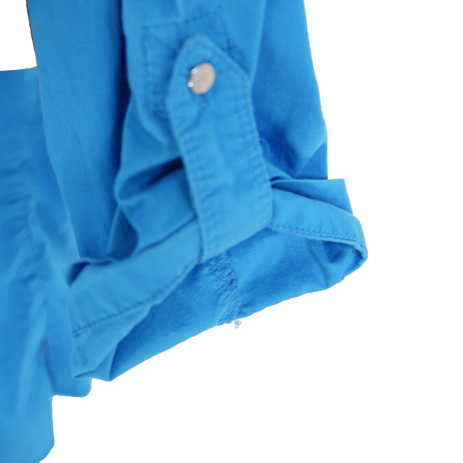 Designer Ava & Grace Teal Large Cotton Blend Roll Tab Metal Button Fr Size L / US 10 / IT 46 - 3 Thumbnail