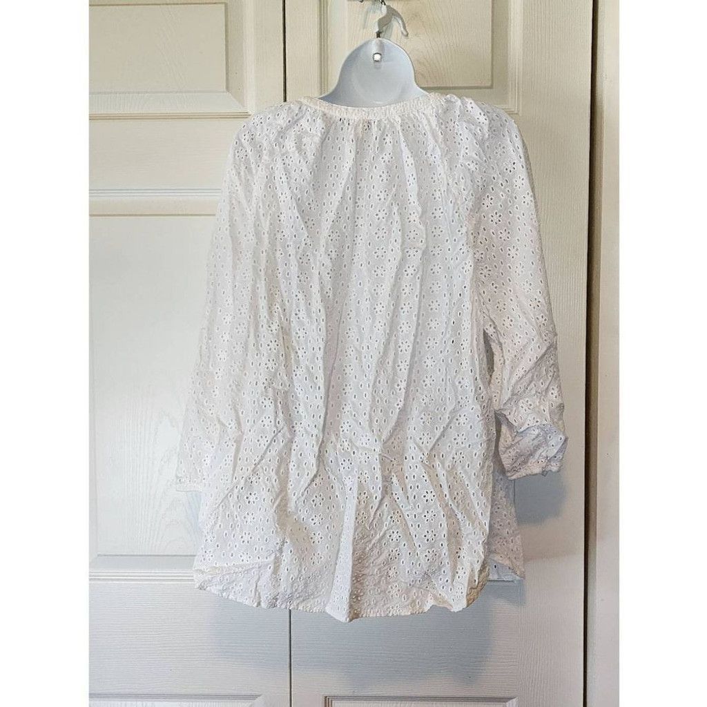 Chaps Chaps White Lace Blouse Size XL / US 12-14 / IT 48-50 - 3 Thumbnail