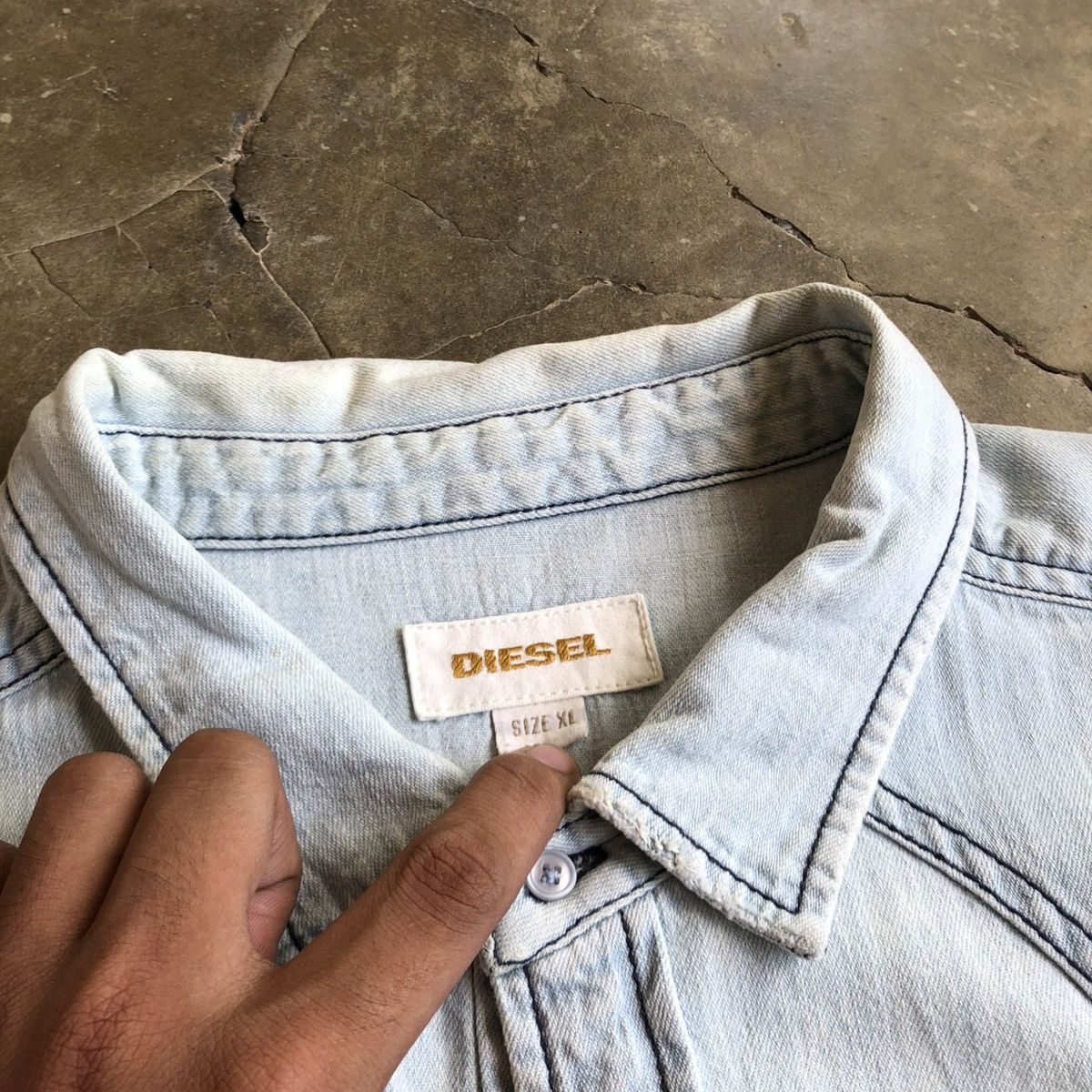 Diesel Vintage Diesel Cowboy Western Shirt Blue Washed Jeans Size US XL / EU 56 / 4 - 16 Thumbnail