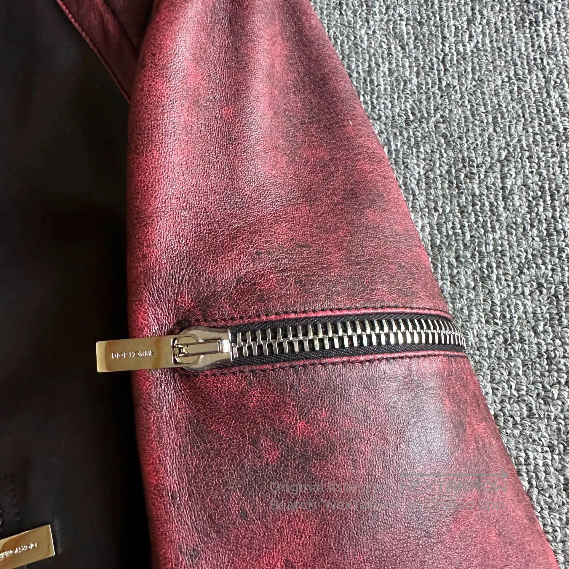 Dior dior homme black red leather motorcycle jacket. Size US M / EU 48-50 / 2 - 5 Thumbnail
