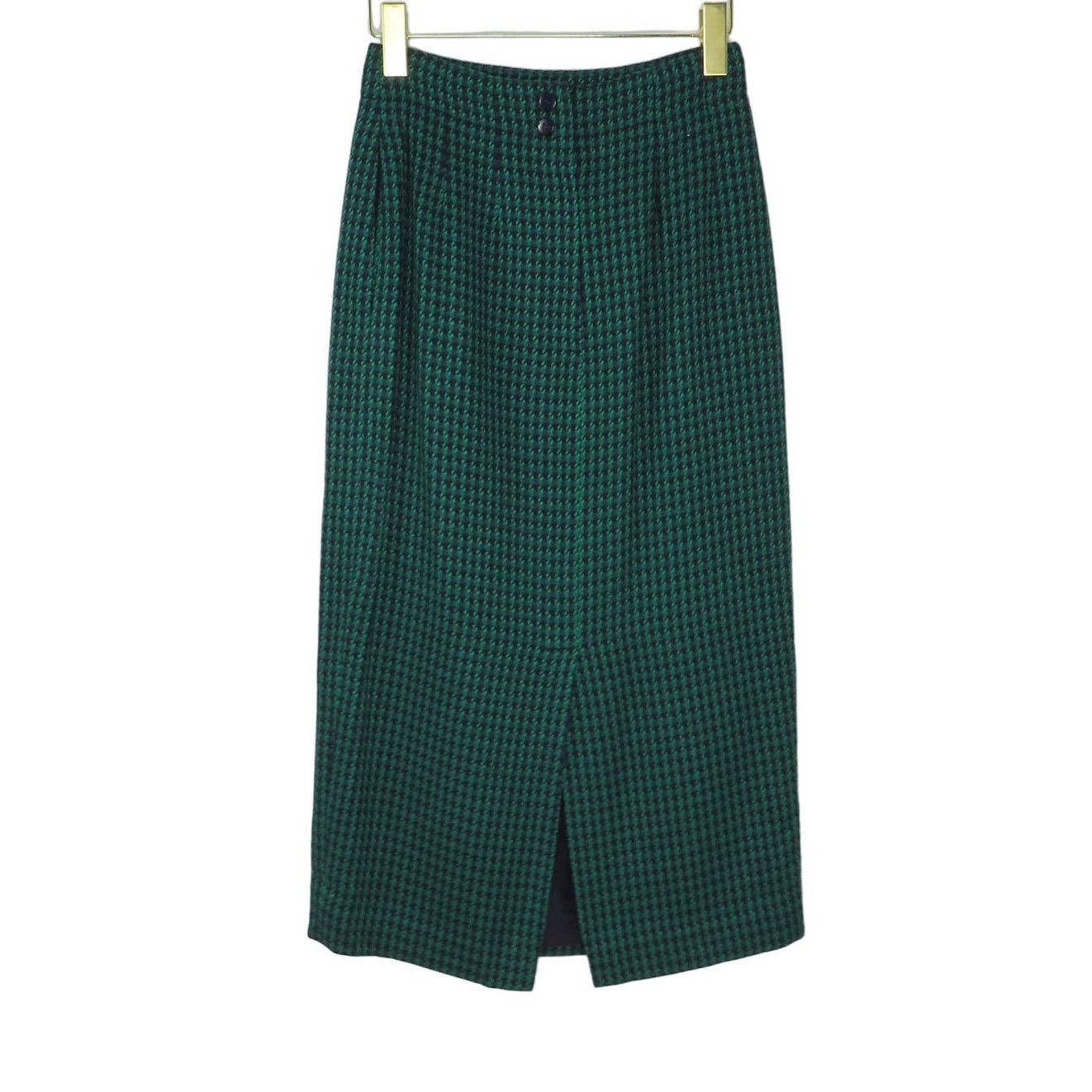 Vintage Vintage Emerald Green Plaid Tweed Skirt Suit Small Size S / US 4 / IT 40 - 4 Thumbnail