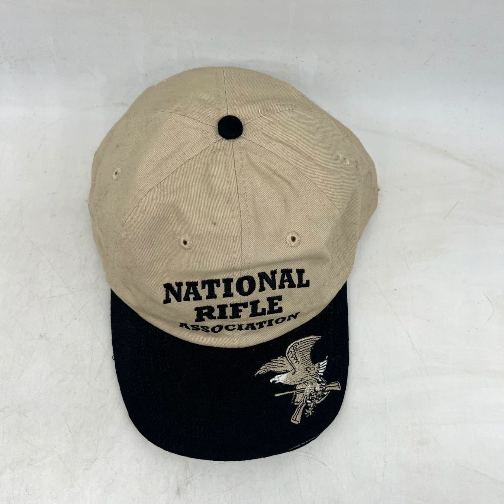 Vintage NRA 1871 Embroidered Adjustable Trucker Cap Adult Tan/Black Hat Men USA Flag Hunting Baseball Cap Size ONE SIZE - 5 Thumbnail