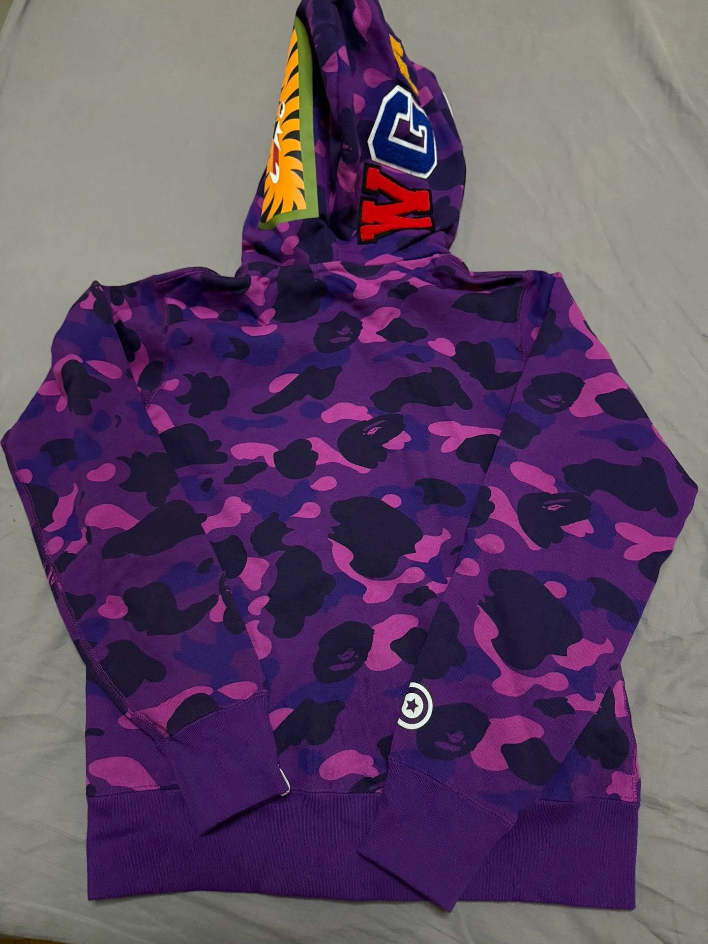 Bape Bapa Purple Camo Double Shark Hoodie M New w/ Tags Size US M / EU 48-50 / 2 - 2 Thumbnail