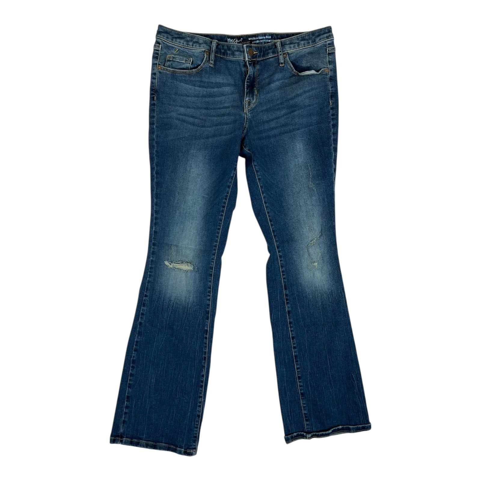 Mossimo Vintage Mossimo Supply Co Women's Denim Jeans Mid Rise Flare Size 30" / US 8 / IT 44 - 1 Thumbnail
