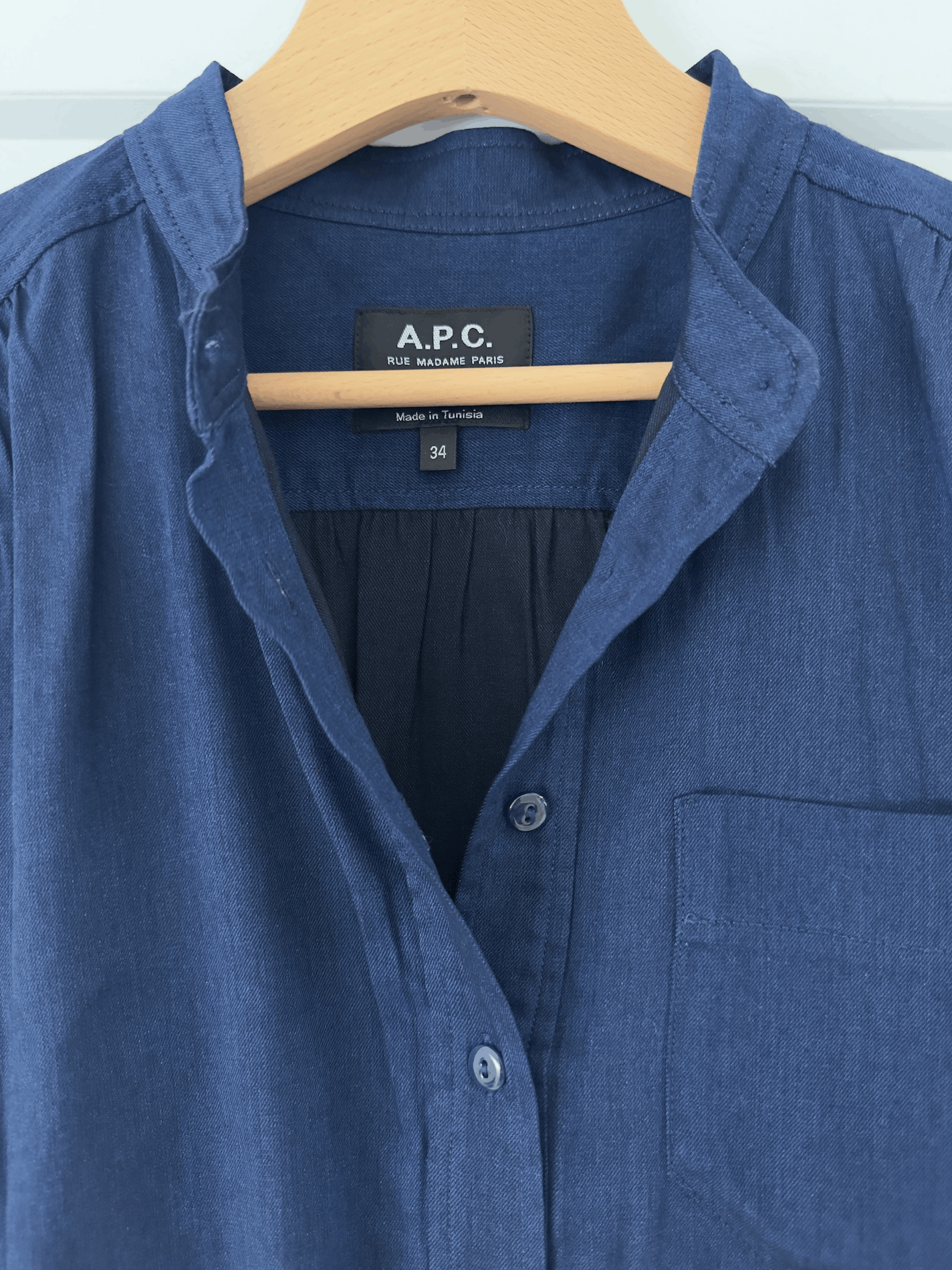 A.P.C. A.P.C. Half Button Shirt Blouse in Deep Indigo Size XS / US 0-2 / IT 36-38 - 3 Thumbnail
