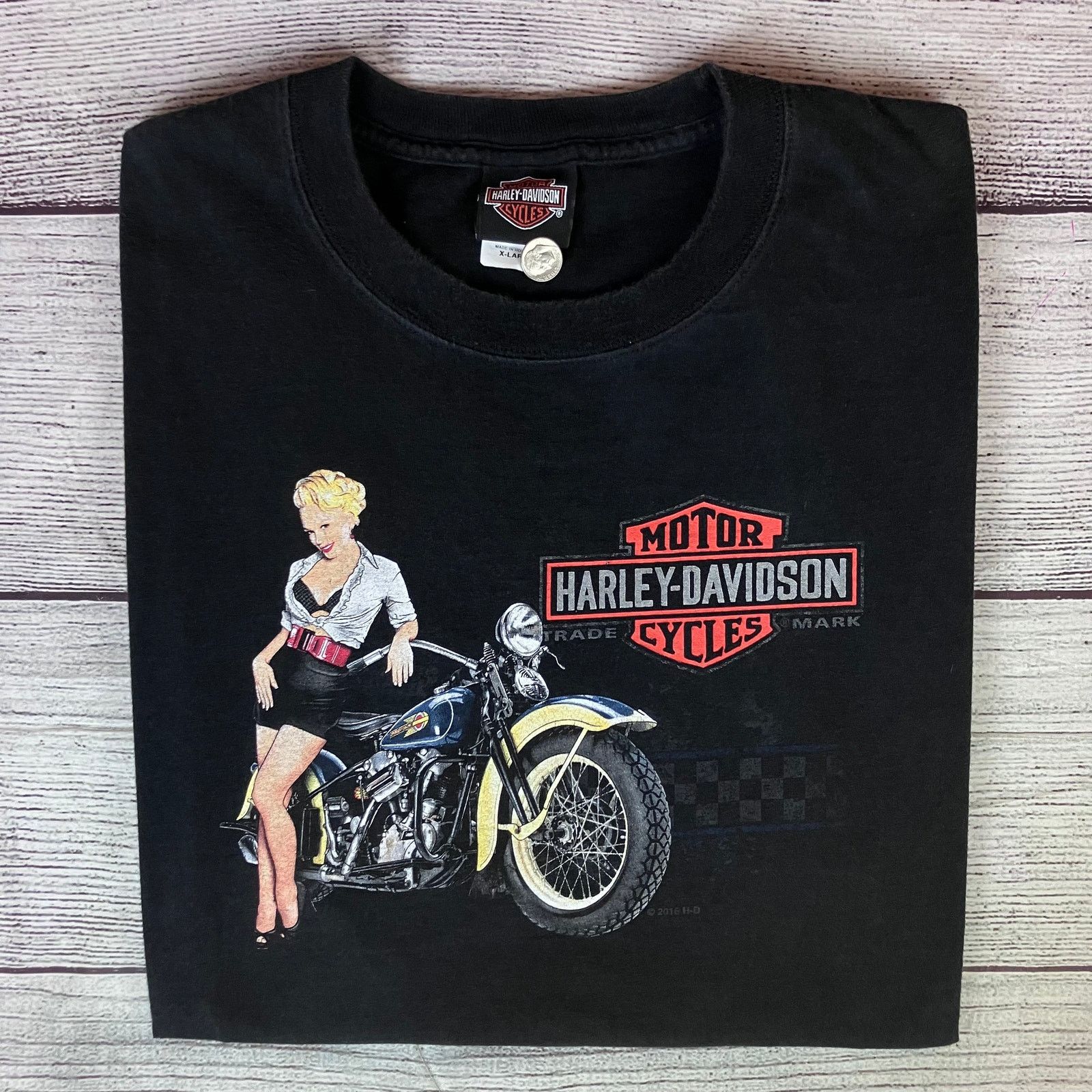 Harley Davidson Harley Davidson Motorcycles Pin Up Girl Kansas City, MO Tee Size US XL / EU 56 / 4 - 1 Thumbnail