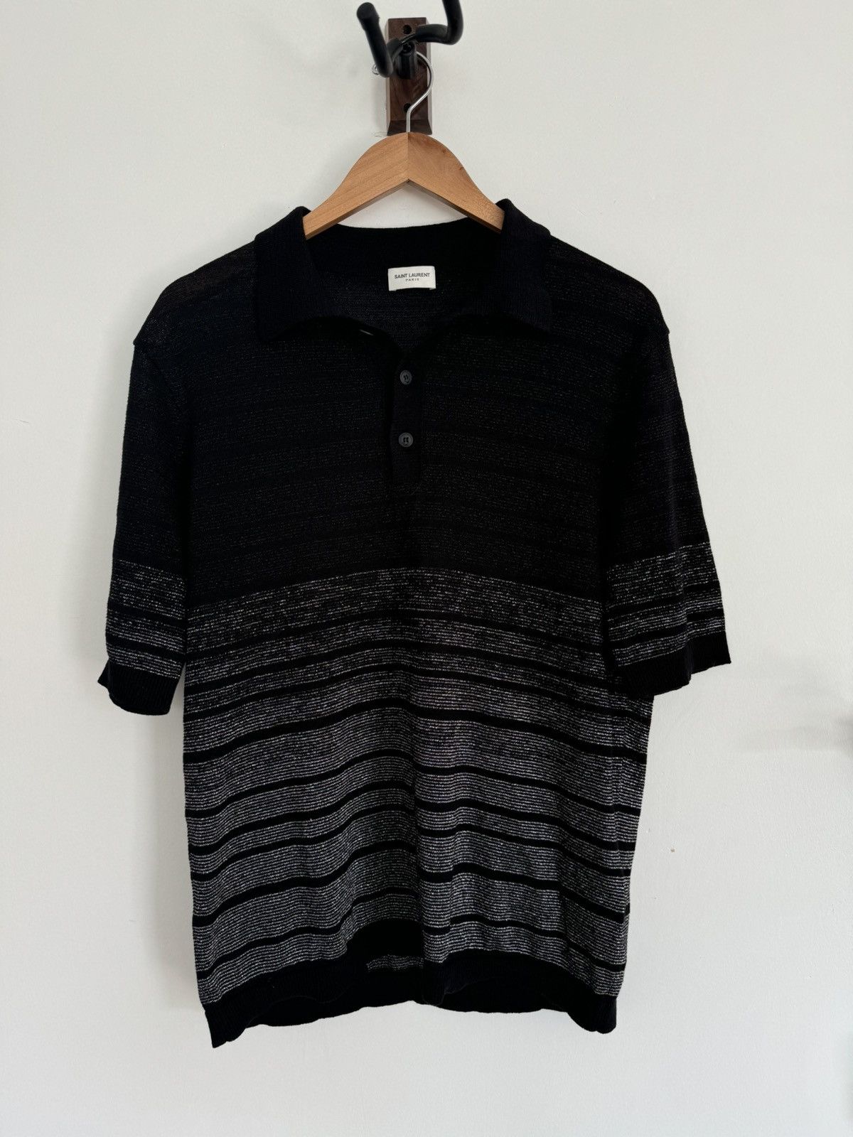 Saint Laurent Paris Metallic Polo Size US L / EU 52-54 / 3 - 1 Thumbnail