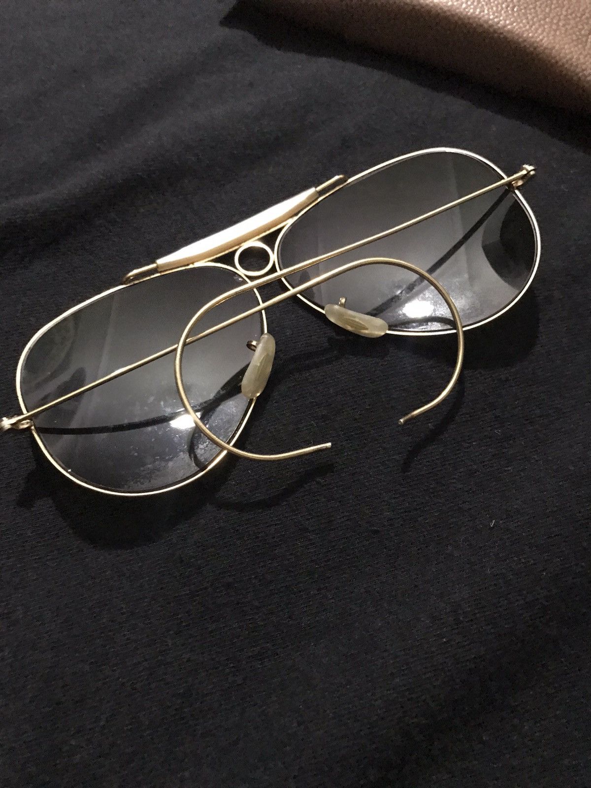 Bausch & Lomb × RayBan vintage 60s RAYBAN B&L aviator sunglasses, green lenses Size 38 - 12 Thumbnail