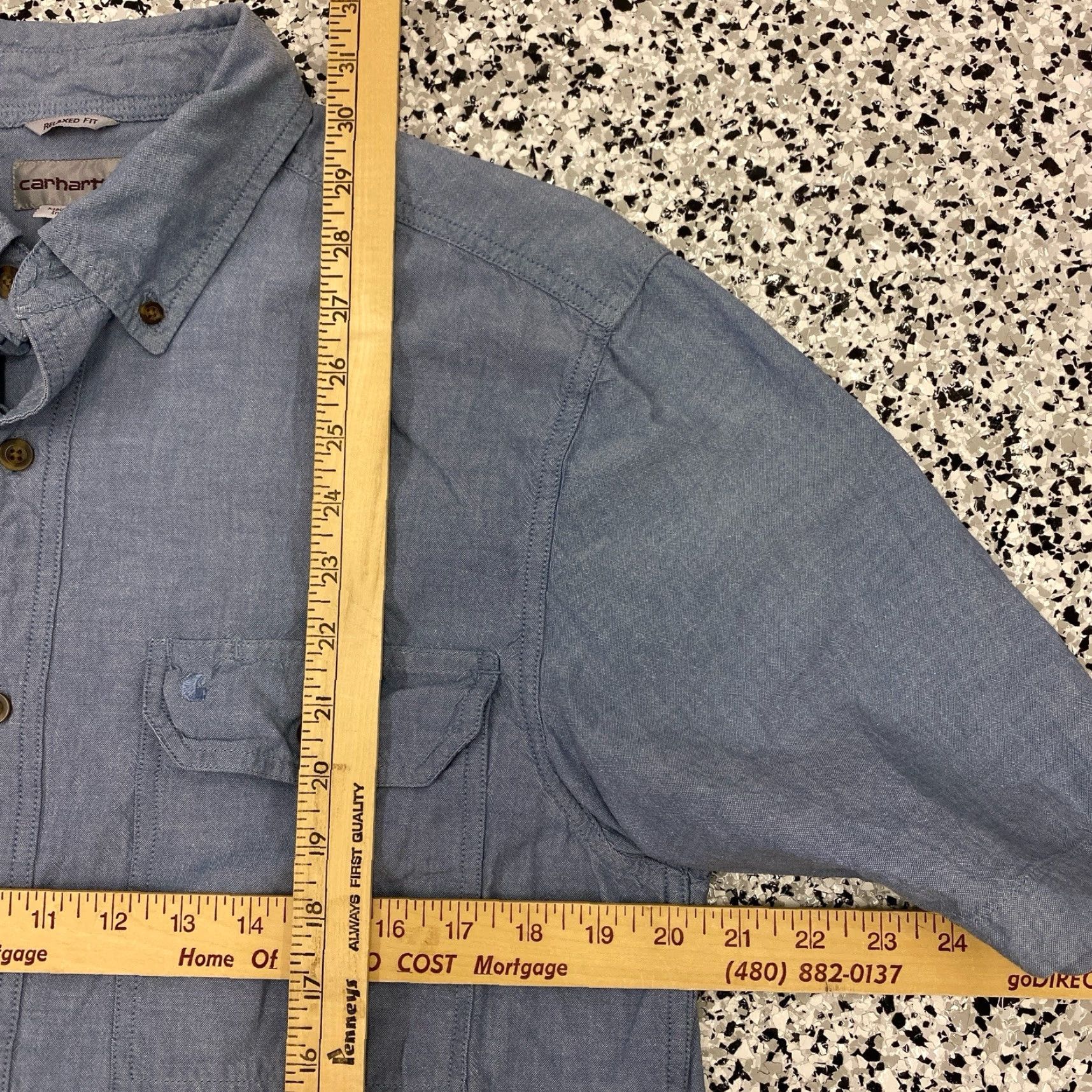 Carhartt VINTAGE Carhartt Button-Up Shirt Men’s Medium Blue Cotton Short Sleeve Shirt Size US M / EU 48-50 / 2 - 2 Thumbnail