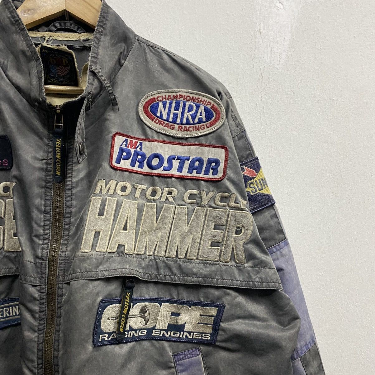 YELLOW CORN Vintage Yellow Corn Sledge Hammer NHRA Racing Jacket Size US XL / EU 56 / 4 - 12 Thumbnail
