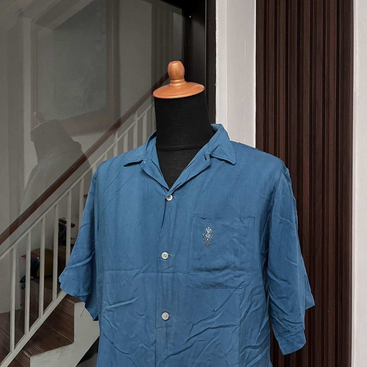 Vintage Vintage 60's Button Ups Shirt Campus Washable Rayon Shirt Size US L / EU 52-54 / 3 - 3 Thumbnail