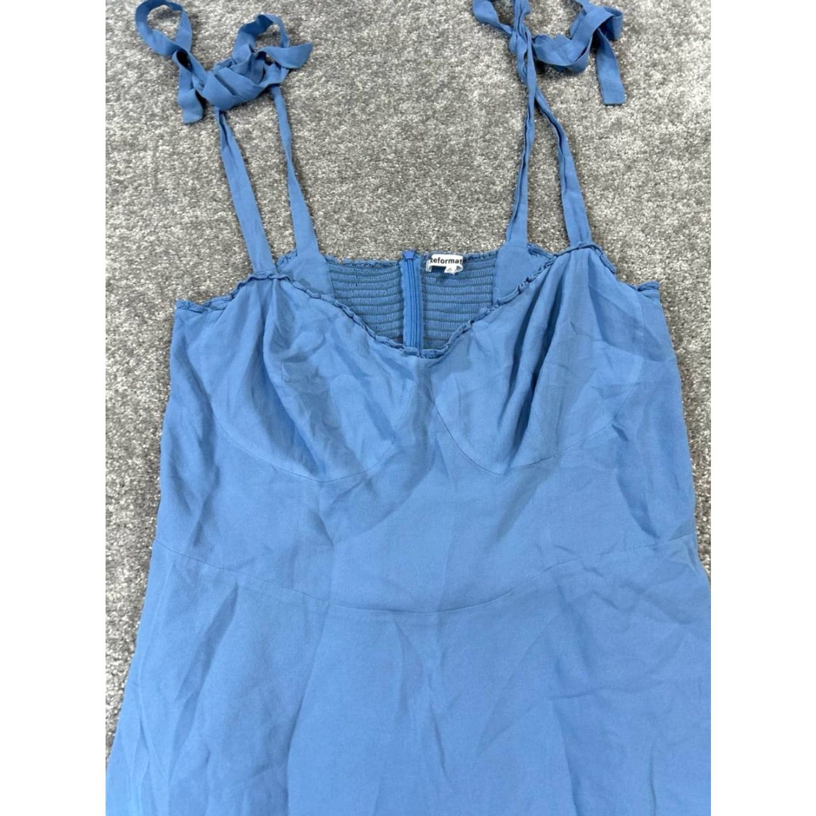 Reformation Dress Womens 18 Blue Halter Bodycon Midi Sleeveless  Party/Cocktail Dress