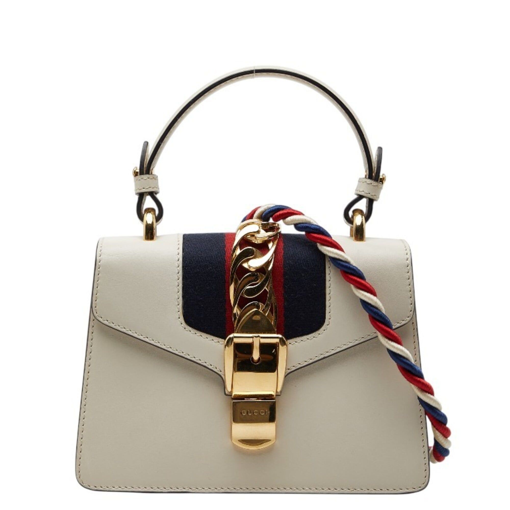 Gucci Gucci Sylvie Mini Handbag Shoulder Bag 2WAY 470270 White Leather Women's GUCCI Size ONE SIZE - 1 Thumbnail