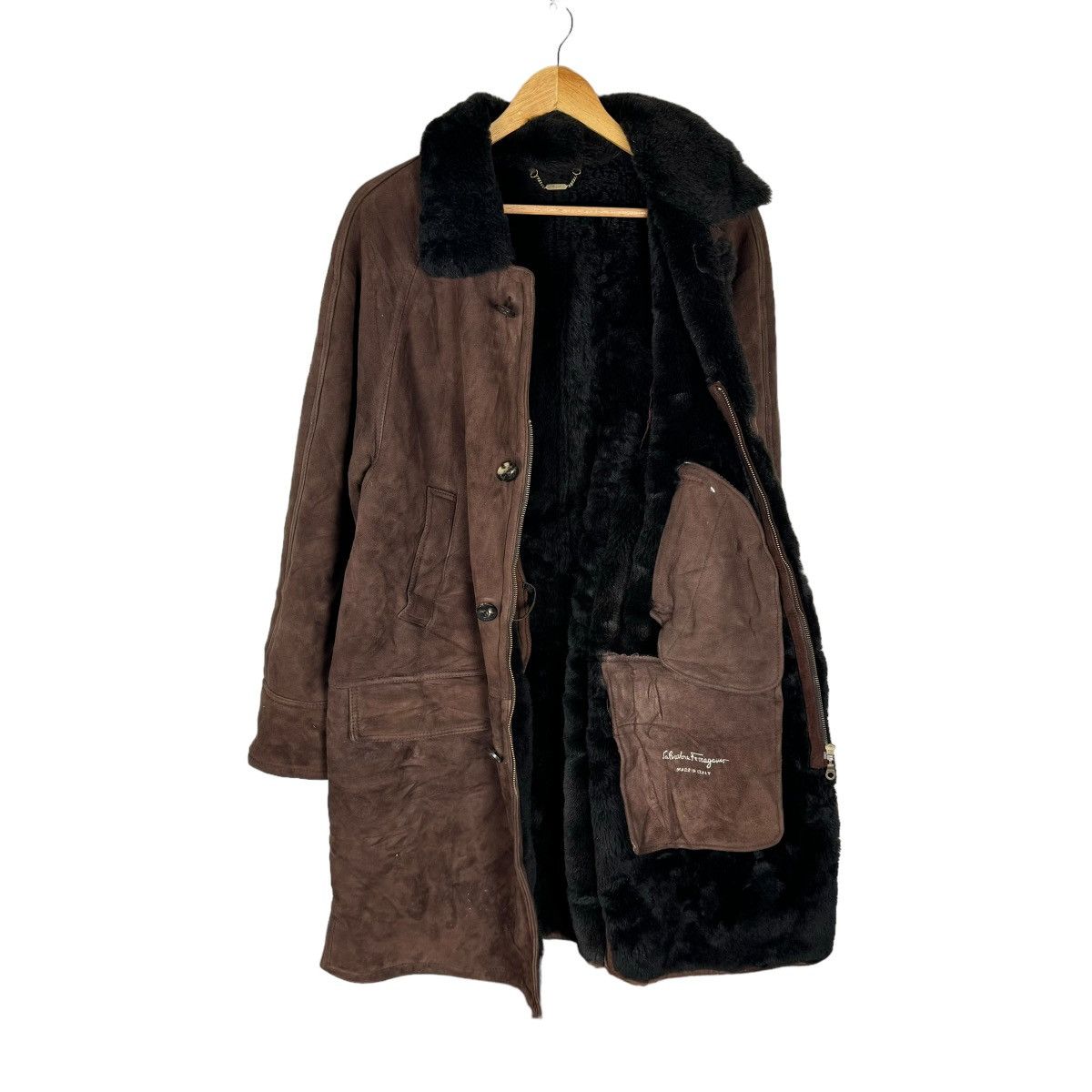 Salvatore Ferragamo 🔥SALVATORE FERRAGAMO LEATHER SHEARLING LONG JACKET Size US M / EU 48-50 / 2 - 5 Thumbnail